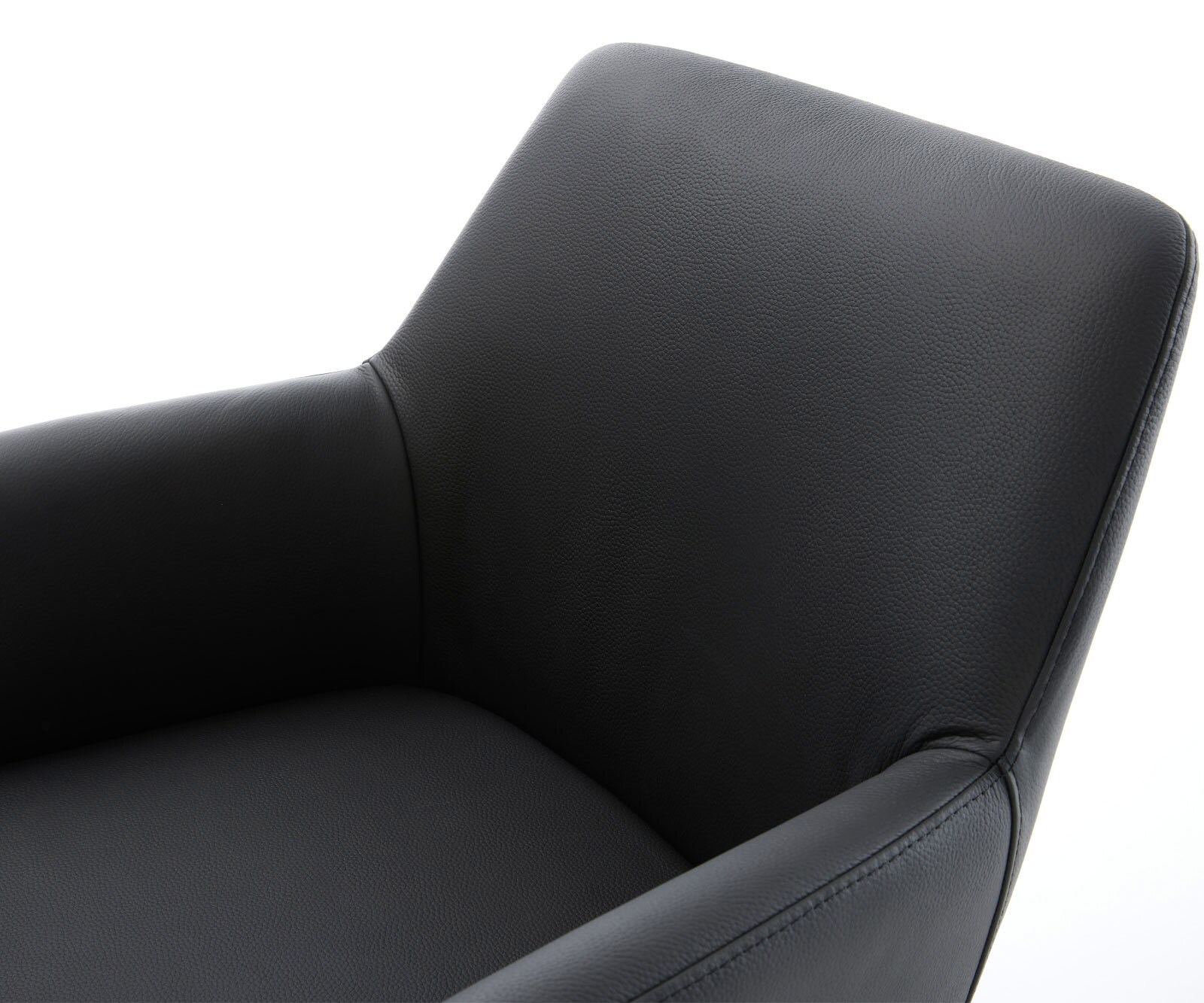 Draaistoel Xana-Flex met armleuning echt leer zwart kruisframe conisch zwart 180° draaibaar pocketveer kern 3