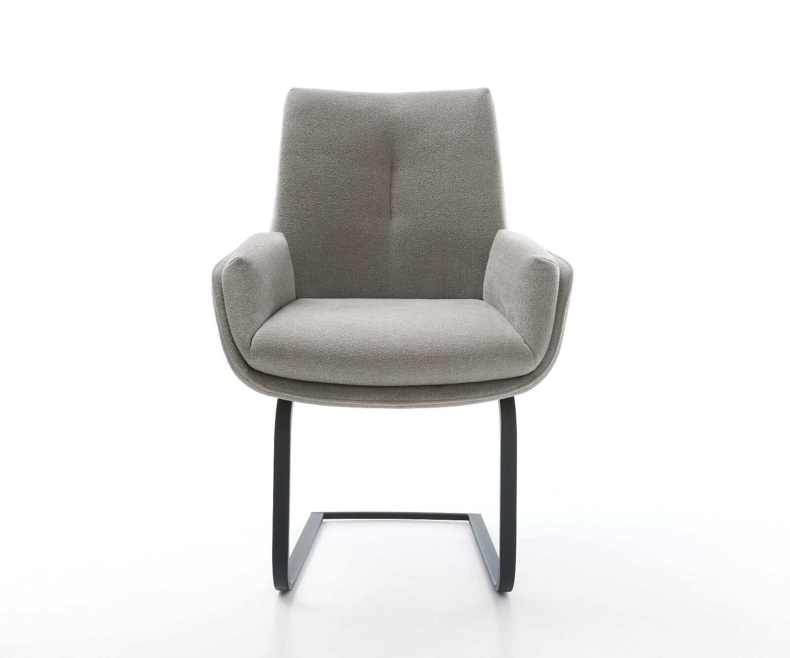 Sledemodel Clea-Flex zachte stof met structuur grijs sledemodel vlak zwart pocketveer kern 2