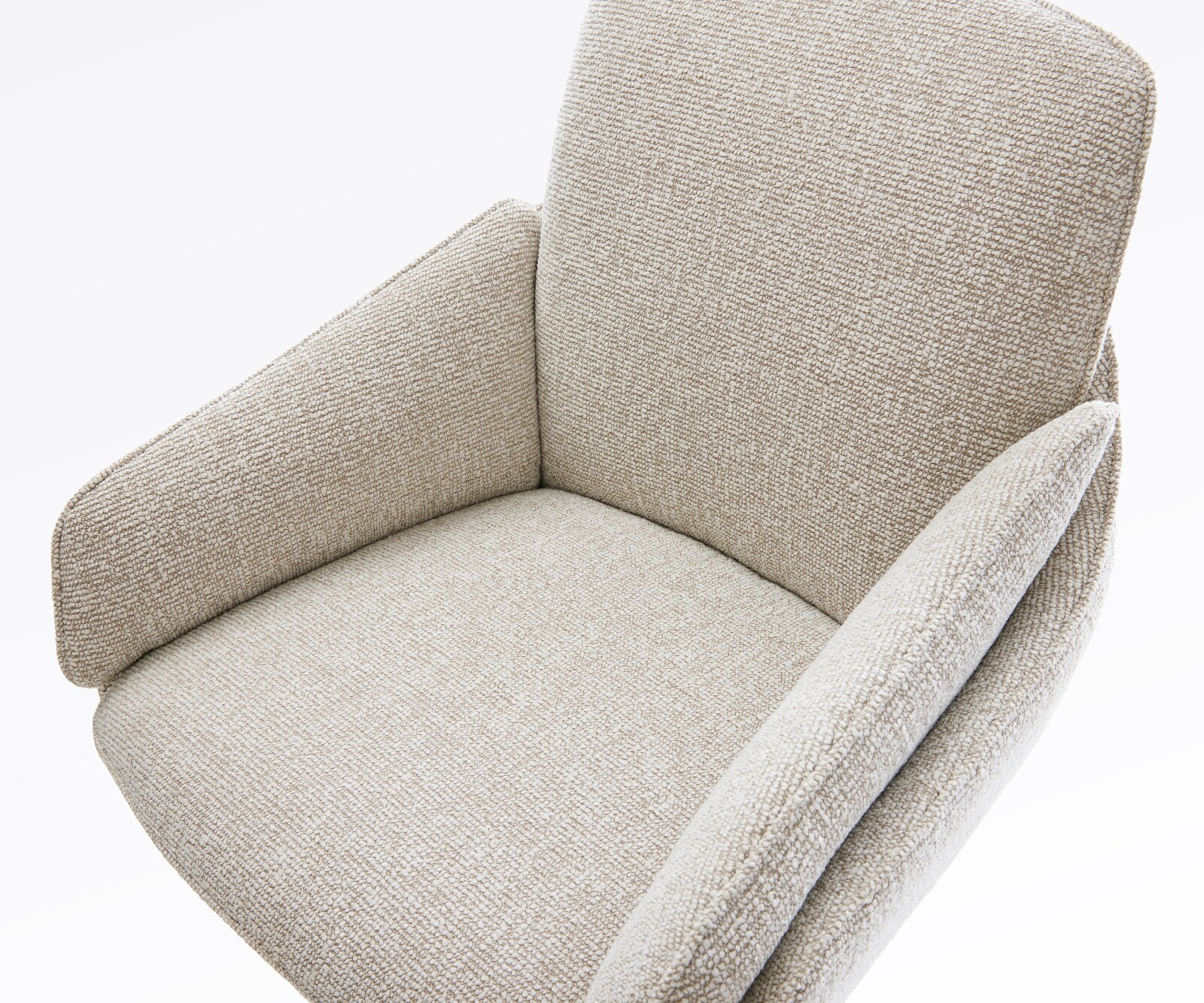 Barstoel Luan-Flex Zachte Geweven stof Beige Vrijkantelframe plat roestvrij staal Zilver 4