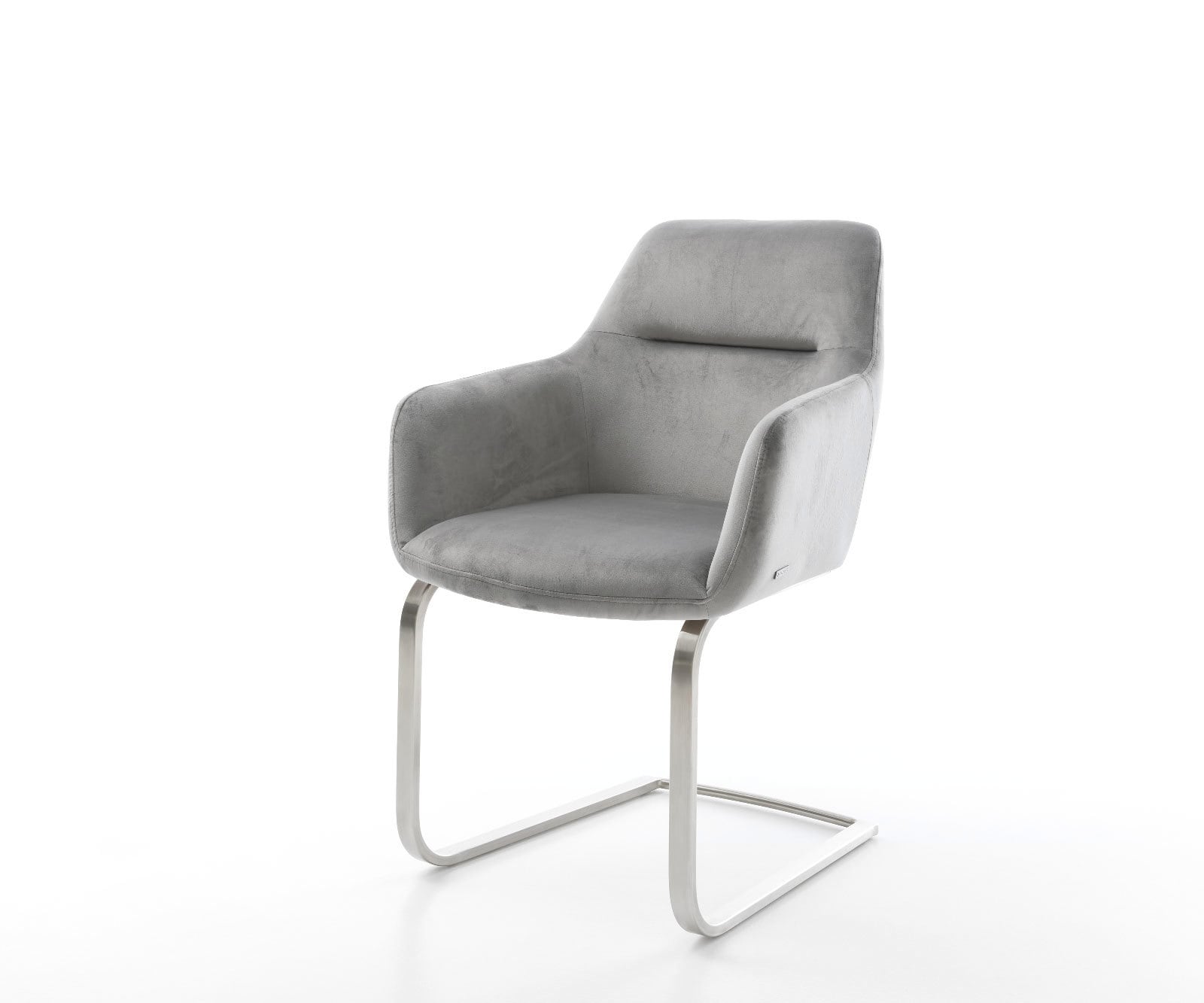 Sledemodel Pejo-Flex fluweel grijs sledemodel vlak roestvrij staal pocketveer kern Sledemodel Pejo-Flex fluweel grijs sledemodel vlak roestvrij staal pocketveer kern