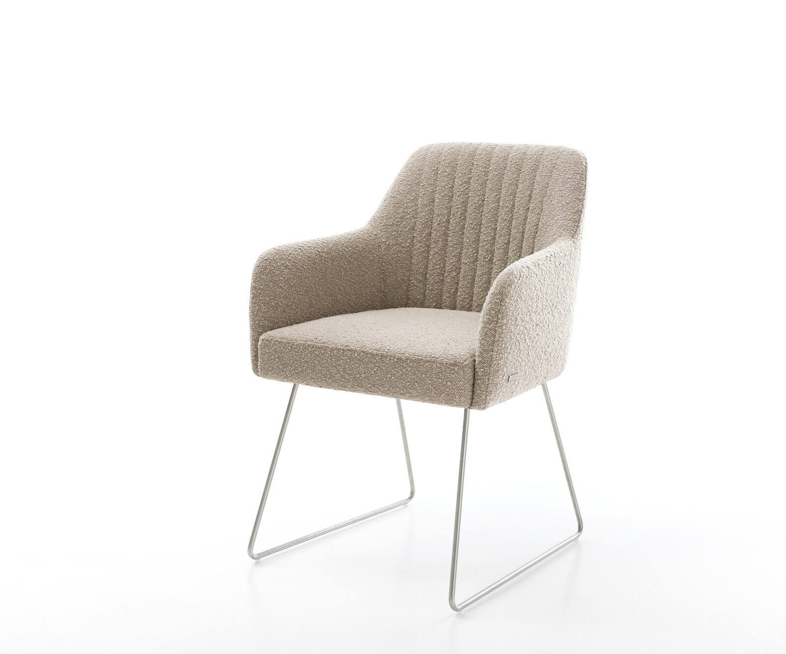 Eetkamerstoel Greg-Flex bouclé mud slipframe roestvrij staal pocketveer kern