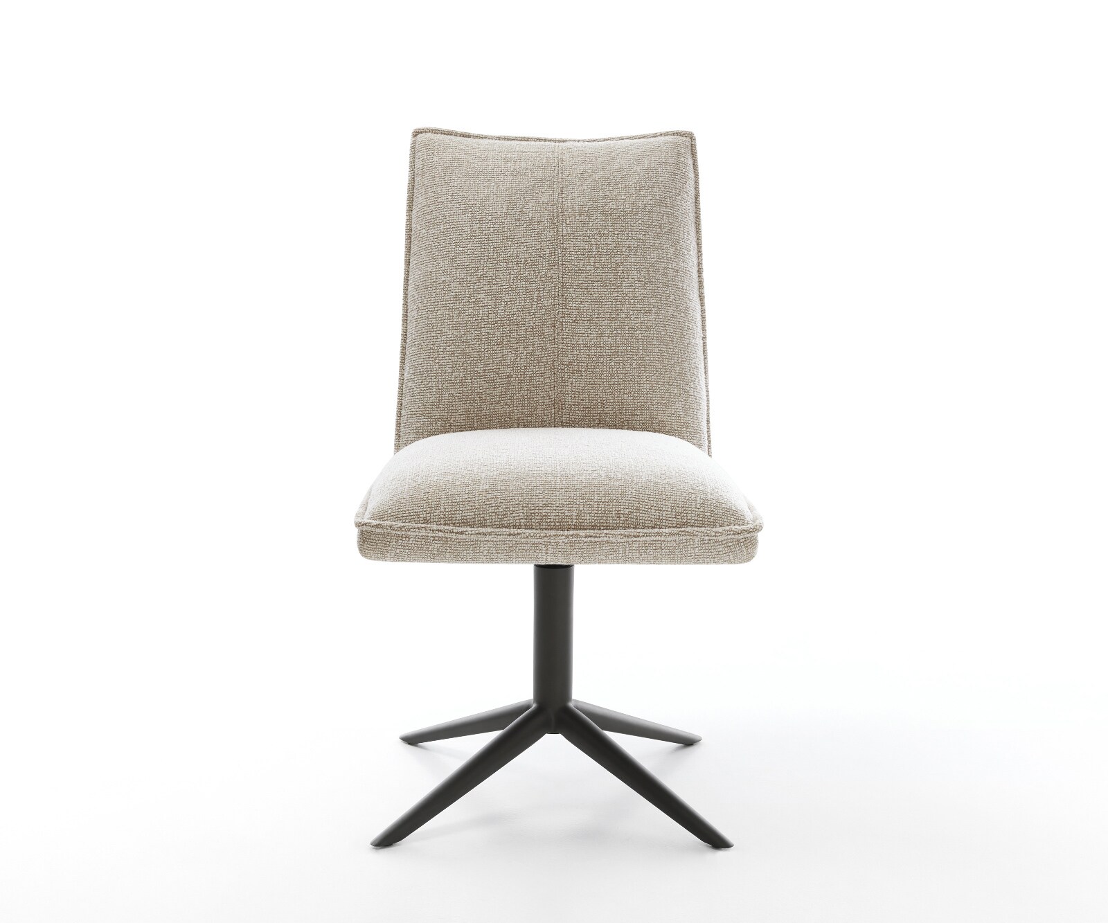 Draaistoel Lelio-Flex geweven stof beige kruispoot zwart 360° draaibaar rocker-functie pocketveer kern 2