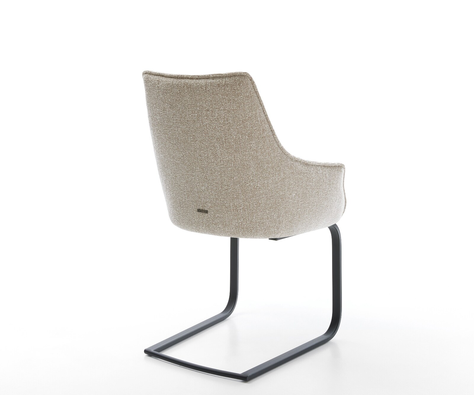 Sledemodel Alja-Flex met armleuning geweven stof beige sledemodel vlak zwart pocketveer kern 5