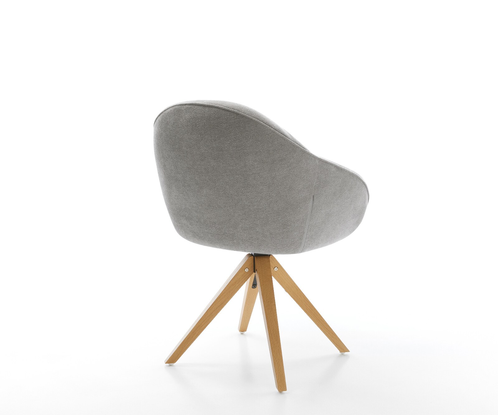 Draaistoel Gaio-Flex zachte stof met structuur grijs houten frame hoekig natuur 360° draaibaar 4