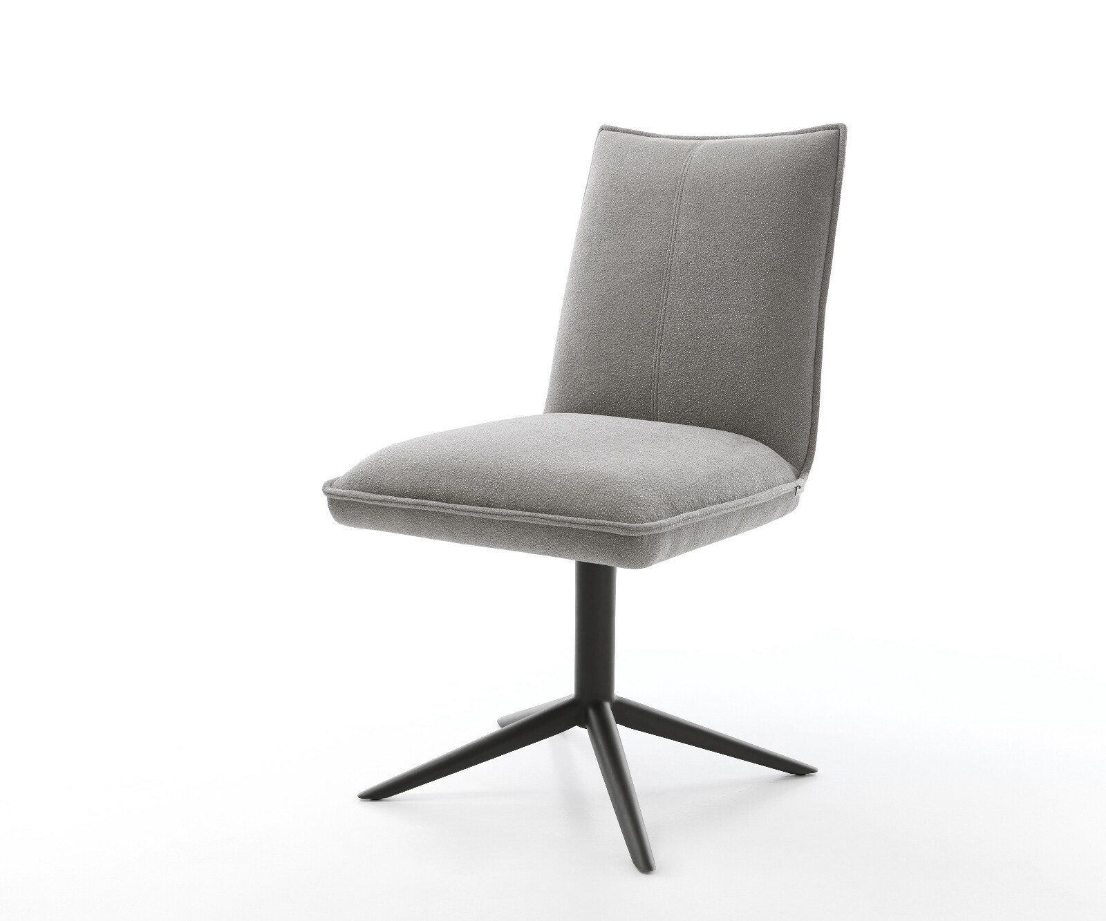 Draaistoel Lelio-Flex zachte stof met structuur grijs kruispoot zwart 360° draaibaar rocker-functie pocketveer kern 1