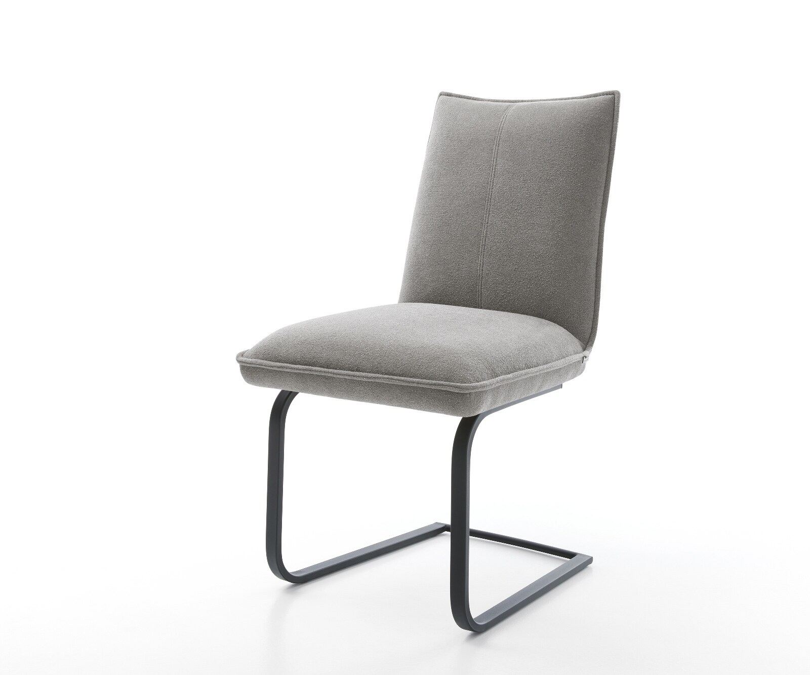 Sledemodel Lelio-Flex zachte stof met structuur grijs sledemodel vlak zwart pocketveer kern