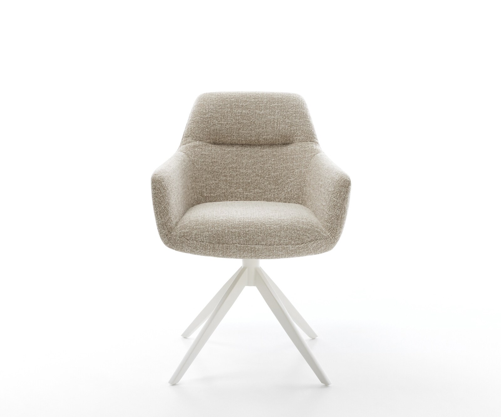 Draaistoel Pejo-Flex geweven stof beige kruisframe breed wit 360° draaibaar rocker-functie pocketveer kern 2