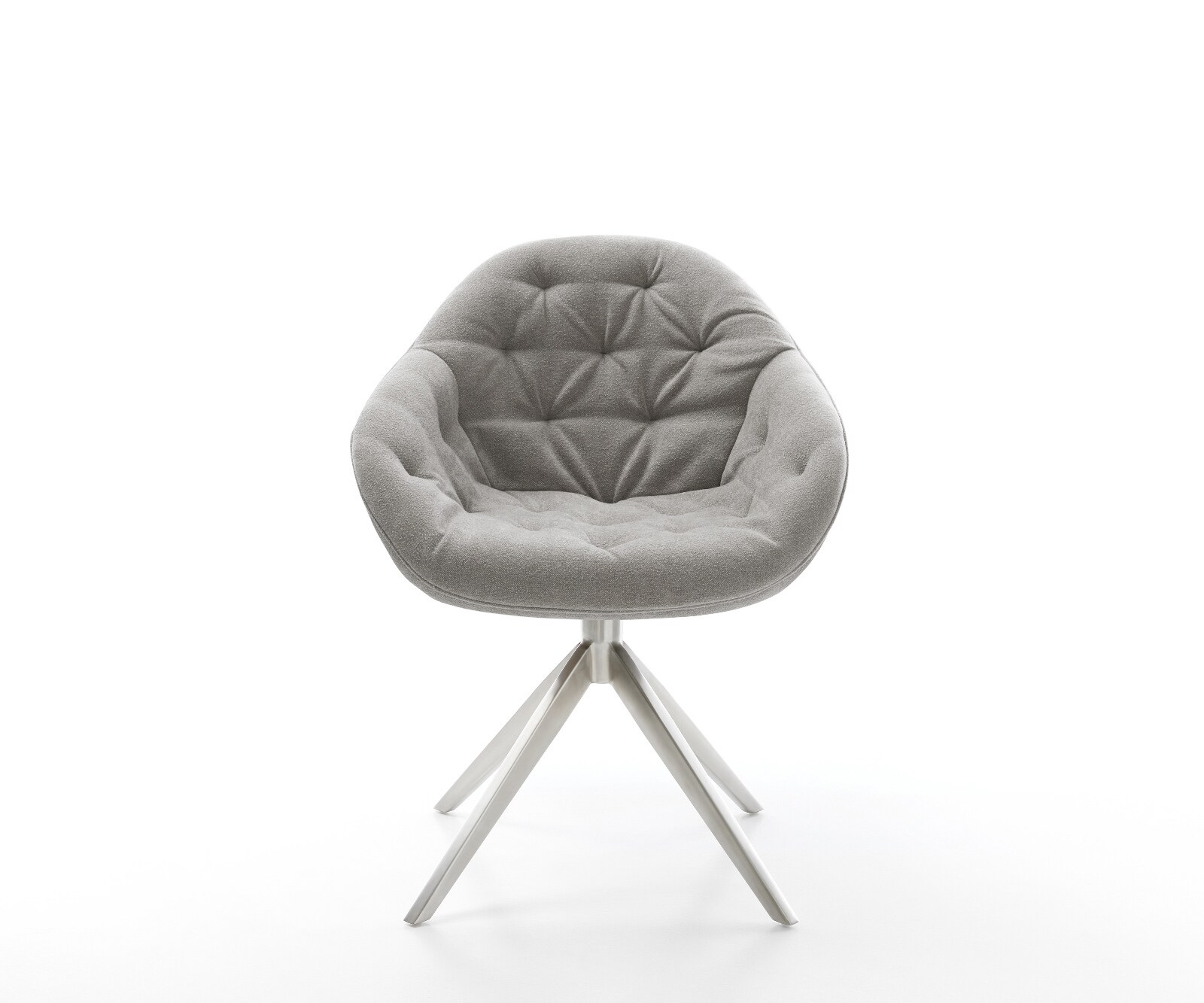 Draaistoel Gaio-Flex zachte stof met structuur grijs kruisframe breed roestvrij staal 360° draaibaar rocker-functie 1
