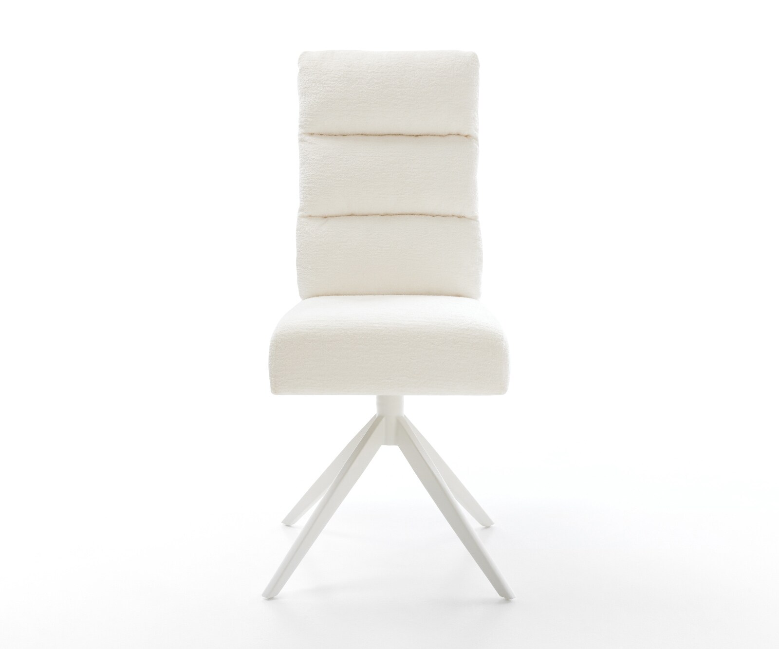 Draaistoel Pela-Flex bouclé zacht beige kruisframe breed wit 360° draaibaar rocker-functie pocketveer kern 2