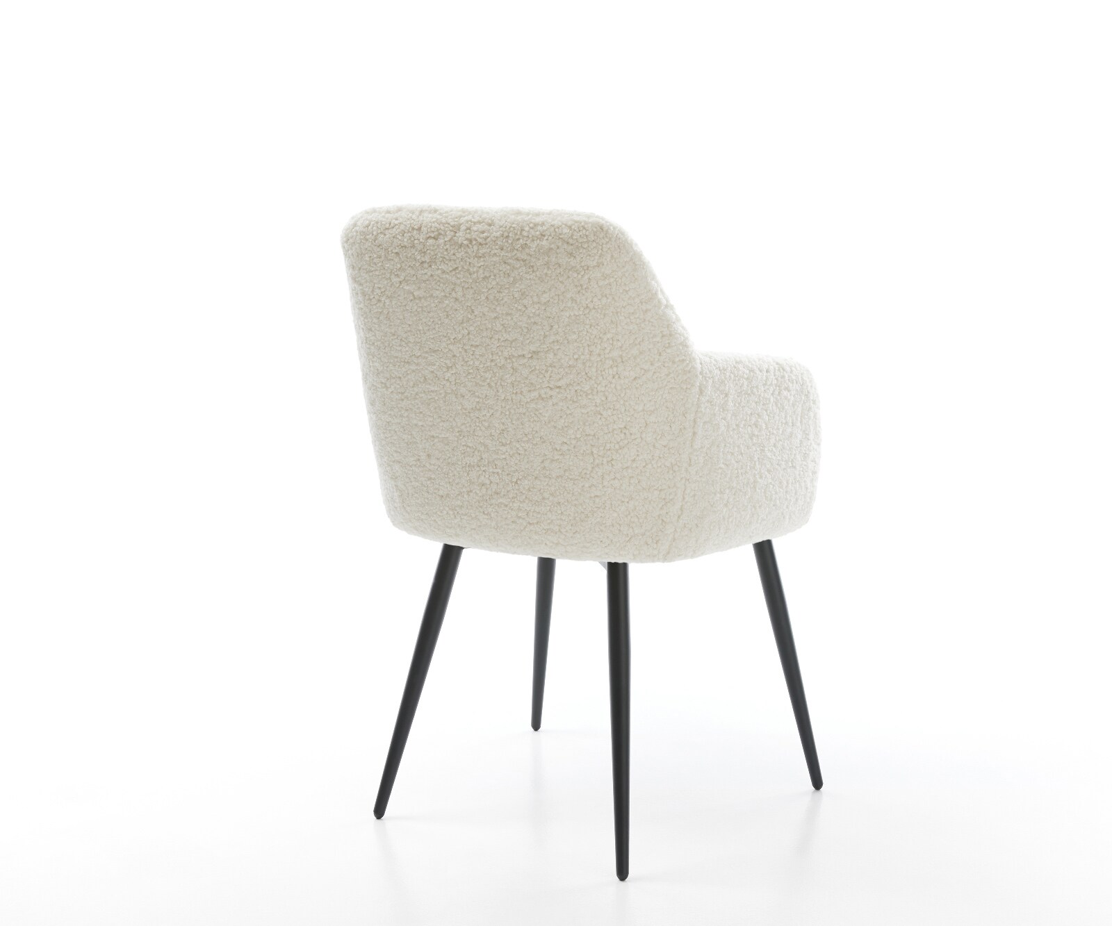 Eetkamerstoel Greg-Flex teddy beige 4-poot conisch zwart pocketveer kern 5