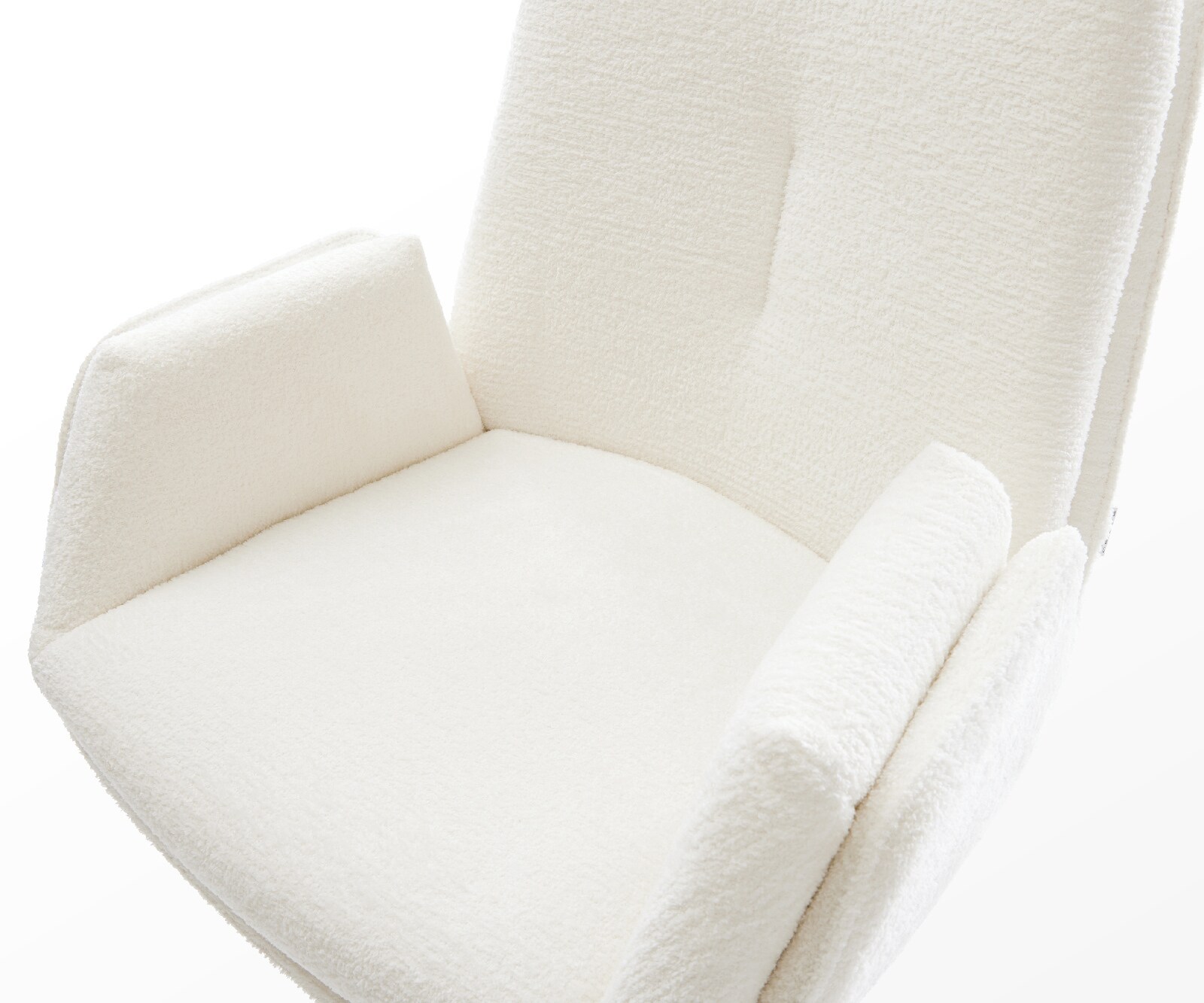 Barstoel Clea-Flex Bouclé zacht Beige Vrijkantelframe plat metaal Zwart 4