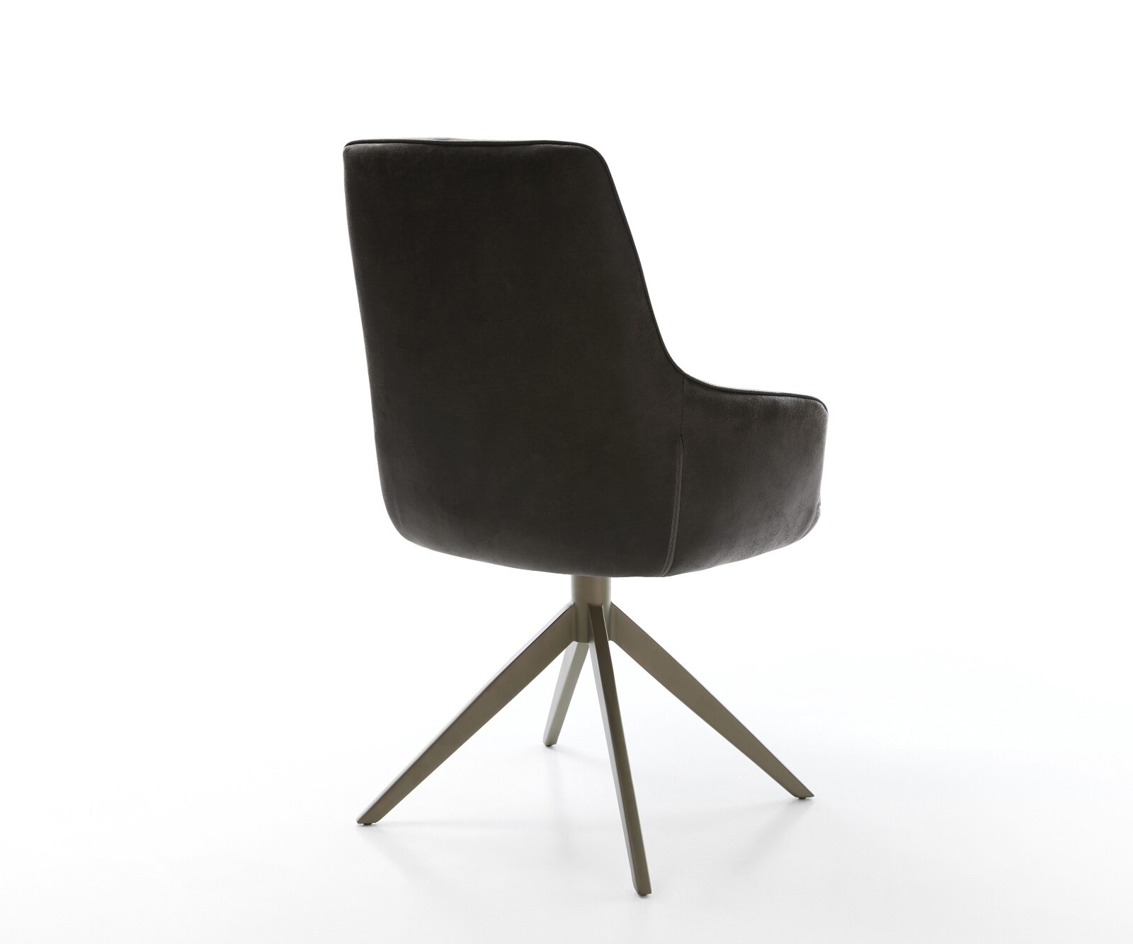 Draaistoel Zelia-Flex met armleuning microvelours antraciet vintage kruisframe breed afwerking met titanium 360° draaibaar rocker-functie pocketveer kern 4