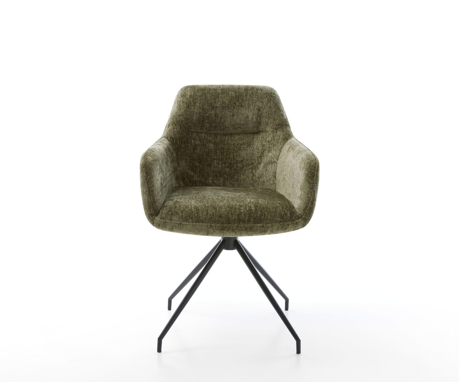 Draaistoel Pejo-Flex chenille olijfgroen kruisframe conisch zwart 180° draaibaar pocketveer kern 1