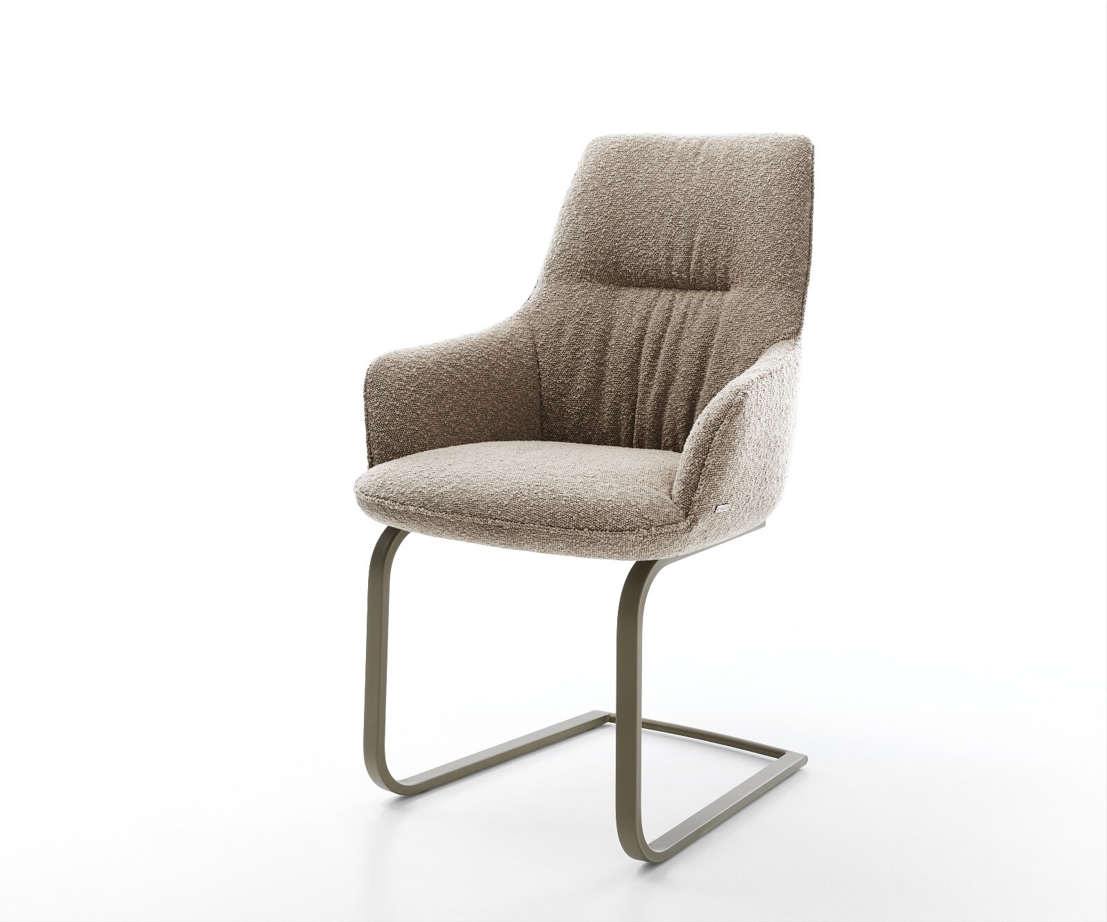 Sledemodel Zelia-Flex met armleuning bouclé mud sledemodel vlak afwerking met titanium pocketveer kern