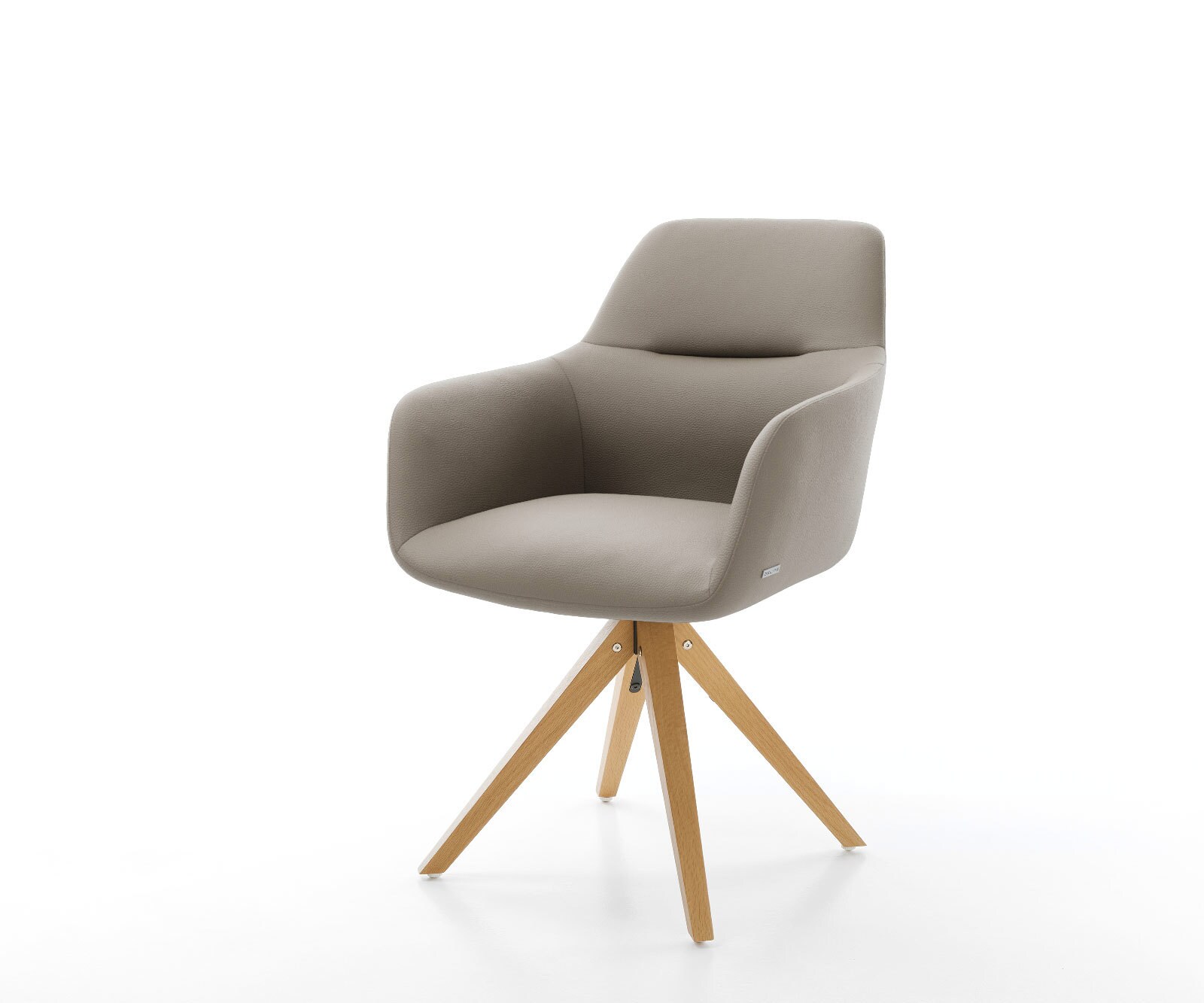 Eetkamerstoel Pejo-Flex echt leer mud houten frame hoekig natuur pocketveer kern 1