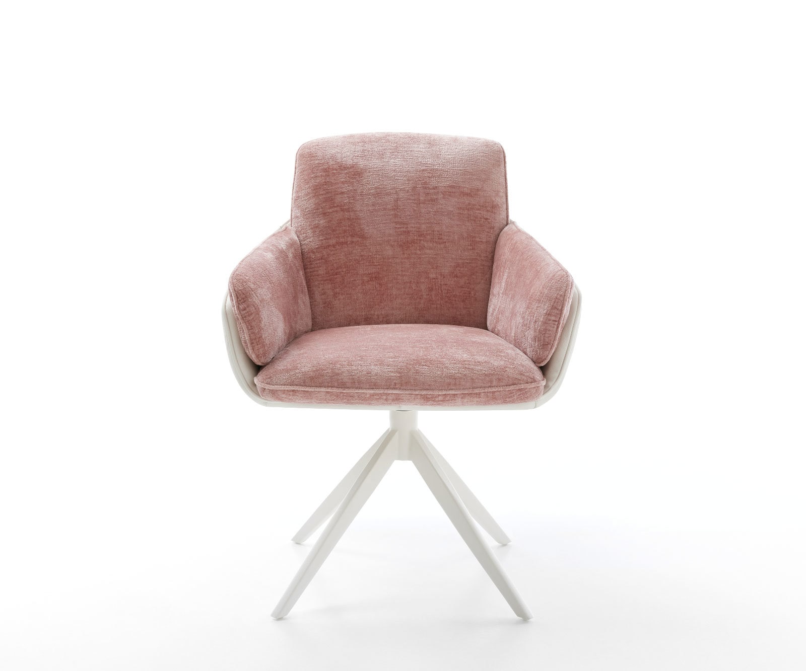 Draaistoel Luan-Flex met armleuning materiaalmix echt leer wit-rosé kruisframe breed wit 360° draaibaar rocker-functie 1 Draaistoel Luan-Flex met armleuning materiaalmix echt leer wit-rosé kruisframe breed wit 360° draaibaar rocker-functie 1