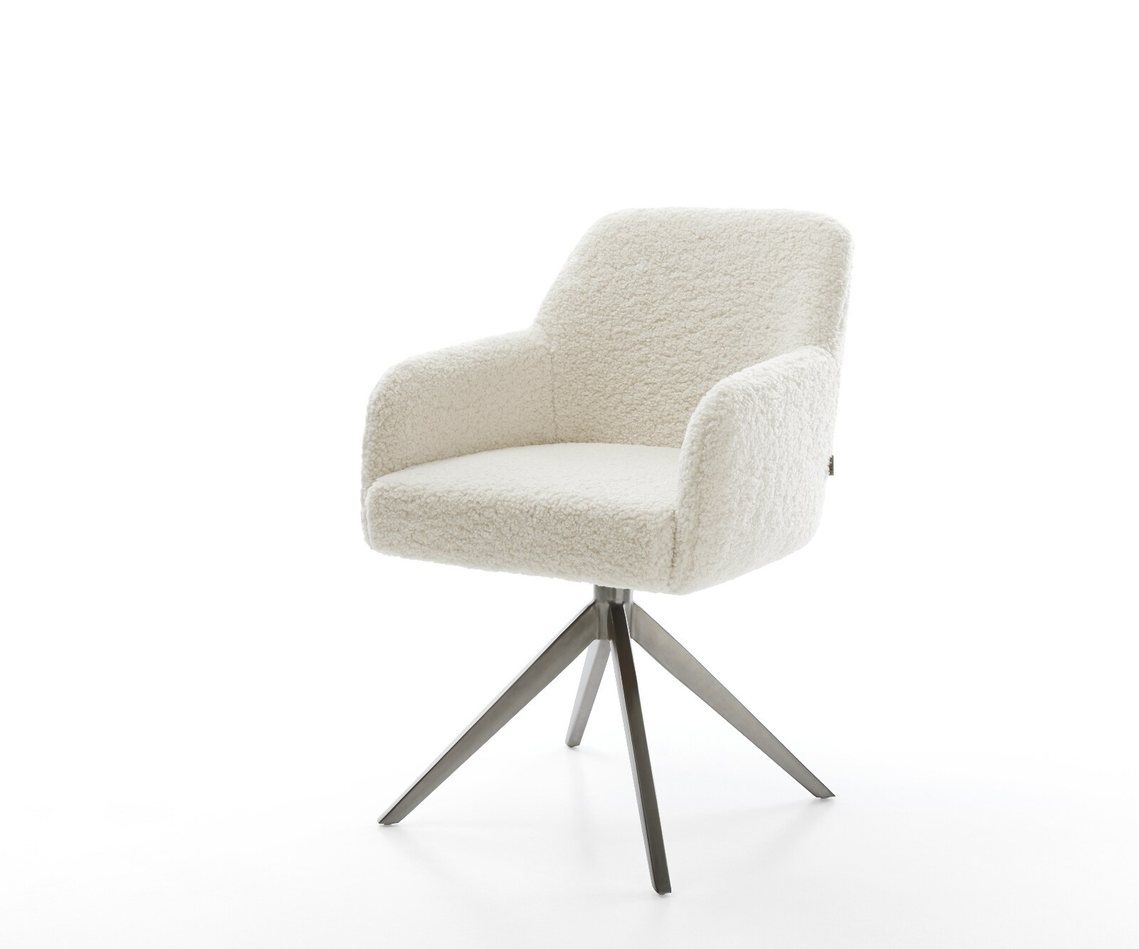 Draaistoel Greg-Flex teddy beige kruisframe breed grafiet 360° draaibaar rocker-functie pocketveer kern