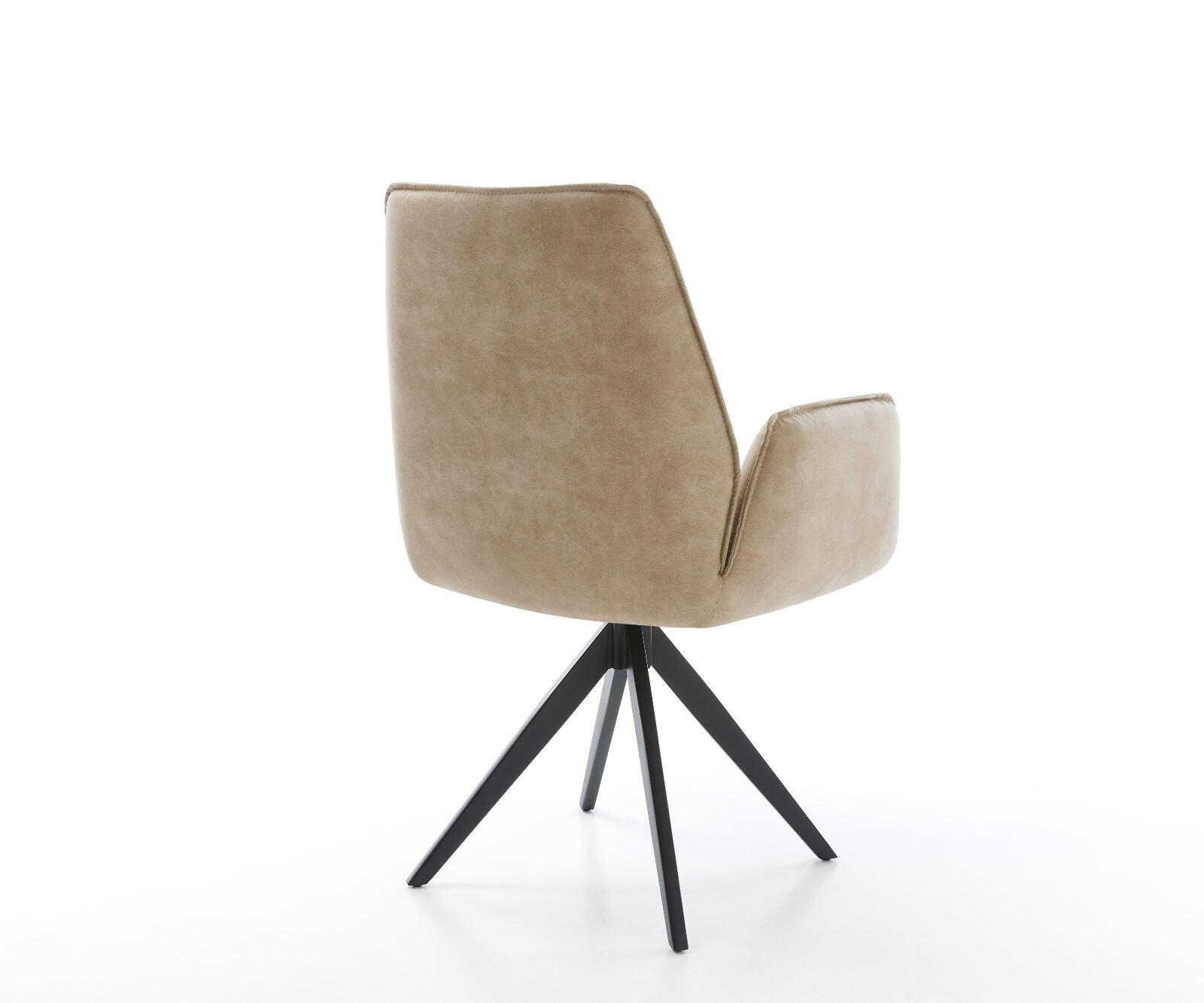Eetkamerstoel Zoa-Flex microvelours beige vintage kruisframe hoekig zwart pocketveer kern 4