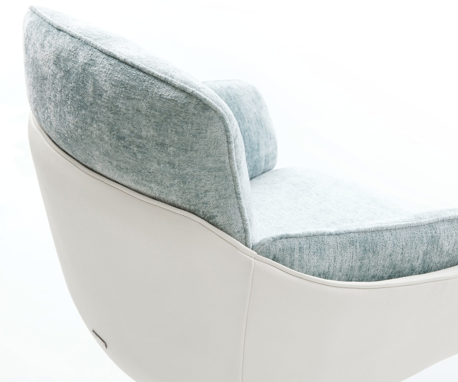 Draaistoel Luan-Flex met armleuning materiaalmix echt leer wit-pastelblauw kruispoot wit 360° draaibaar rocker-functie 3 Draaistoel Luan-Flex met armleuning materiaalmix echt leer wit-pastelblauw kruispoot wit 360° draaibaar rocker-functie 3