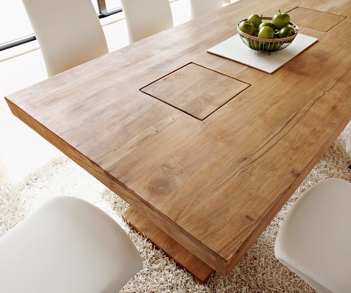 Eetkamertafel Indra acacia natuur 200x100 cm massief hout 1