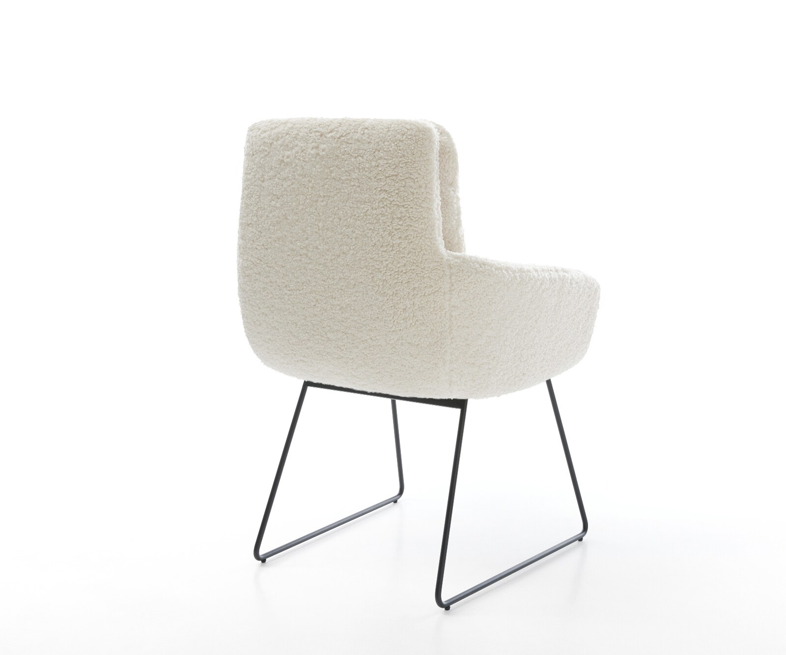 Eetkamerstoel Abelia-Flex met armleuning teddy beige slipframe zwart 4