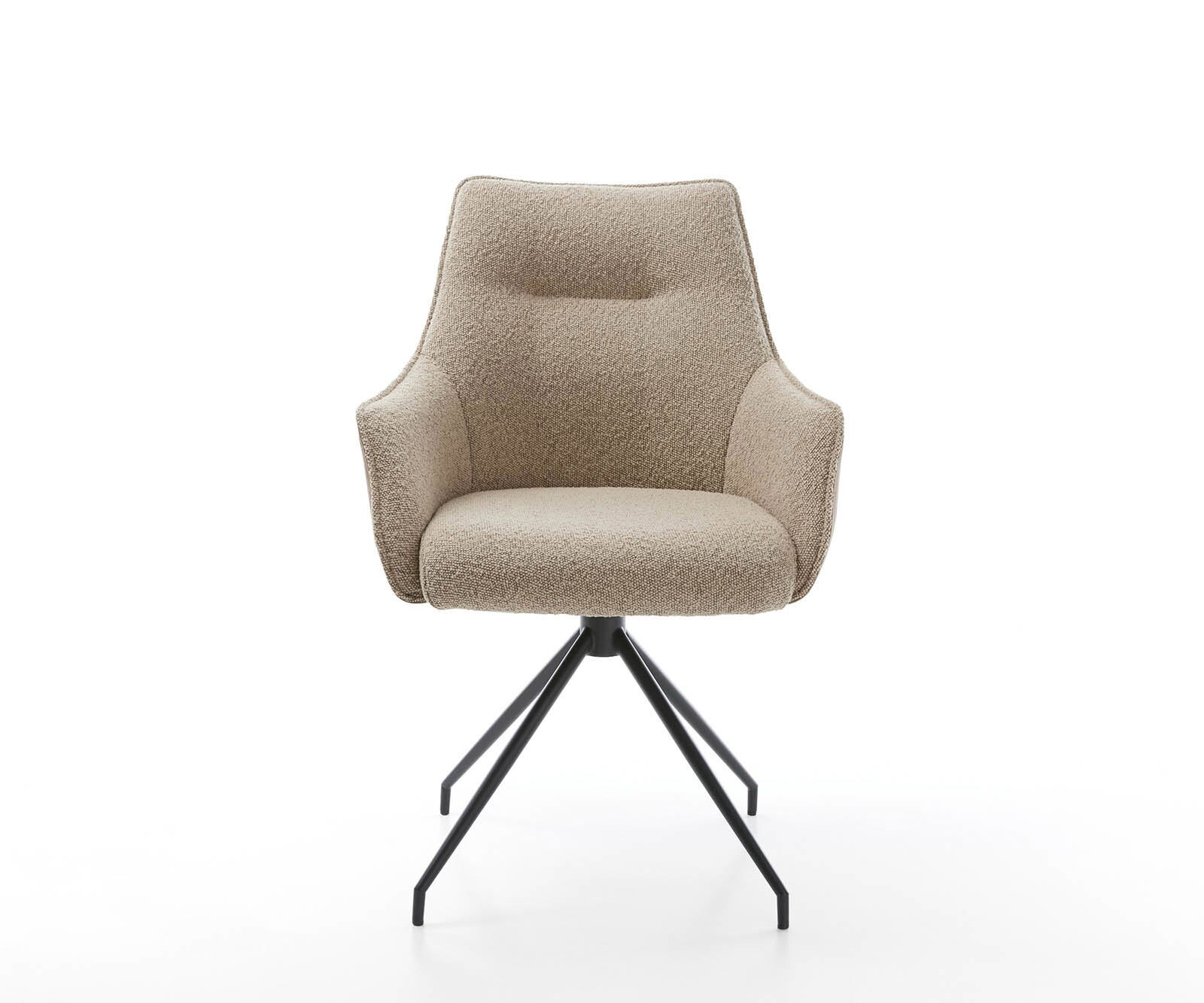 Draaistoel Alja-Flex met armleuning materiaalmix mud kruisframe conisch zwart 180° draaibaar pocketveer kern 1