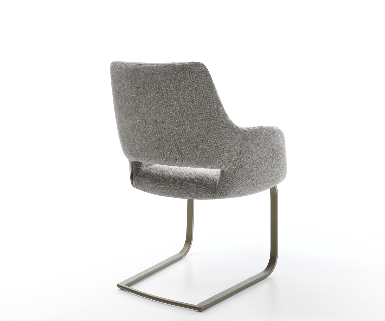 Sledemodel Yago-Flex met armleuning zachte stof met structuur grijs sledemodel vlak afwerking met titanium pocketveer kern 5