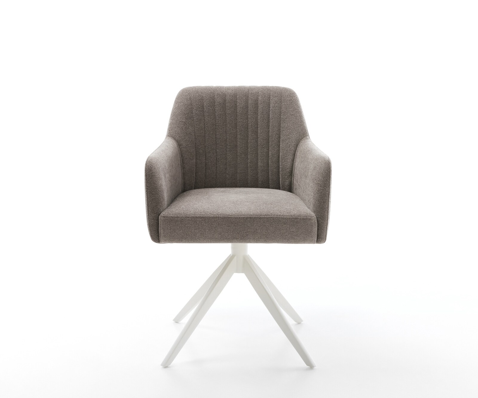 Draaistoel Greg-Flex zachte stof met structuur taupe kruisframe breed wit 360° draaibaar rocker-functie pocketveer kern 2