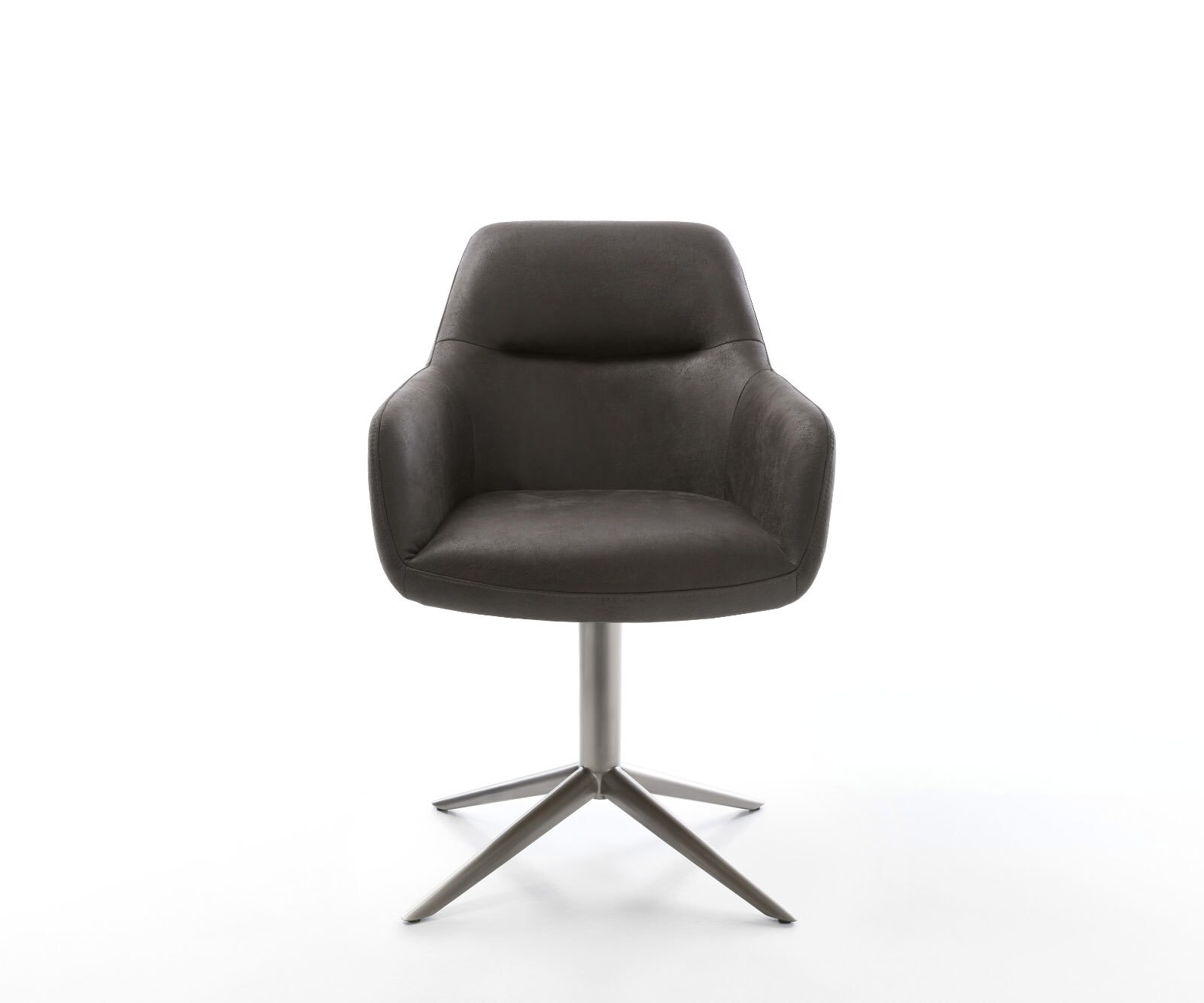 Draaistoel Pejo-Flex microvelours antraciet vintage kruispoot grafiet 360° draaibaar rocker-functie pocketveer kern 2