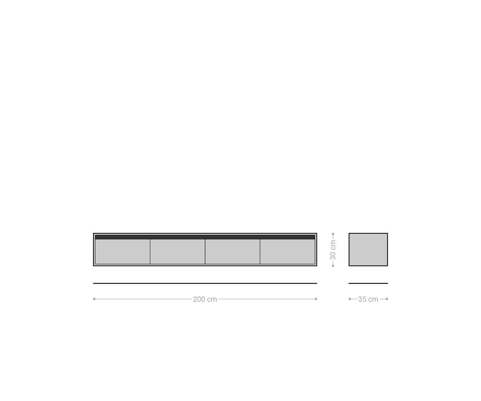 Design-tv-meubel Stonegrace 200 cm eiken natuur leisteen 4 laden zwevend 6