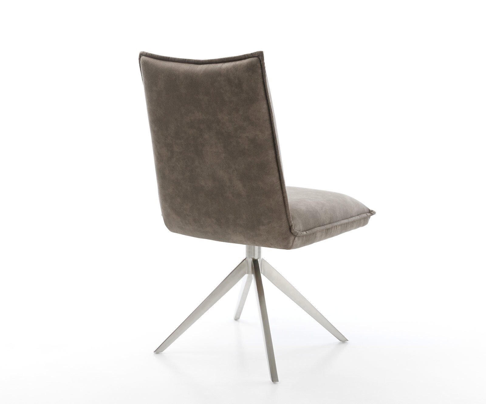 Draaistoel Lelio-Flex microvelours taupe vintage kruisframe breed roestvrij staal 360° draaibaar rocker-functie pocketveer kern 4