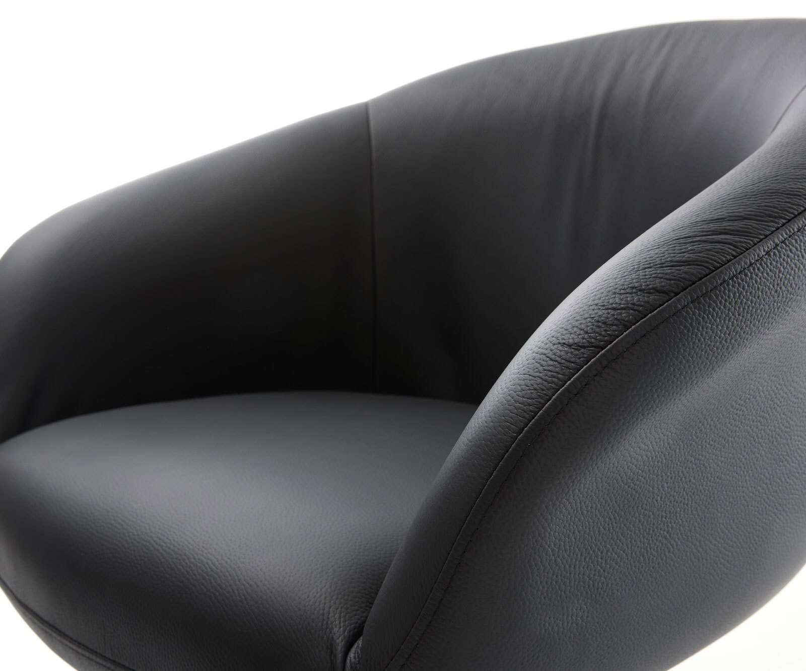 Draaistoel Vinka-Flex met armleuning echt leer zwart kruisframe breed afwerking met titanium 360° draaibaar rocker-functie pocketveer kern 3