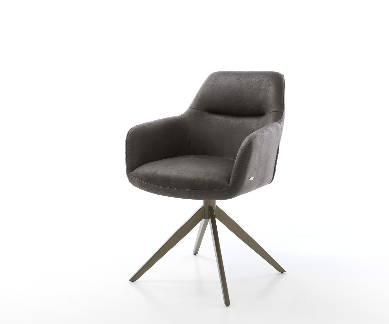 Draaistoel Pejo-Flex microvelours antraciet vintage kruisframe breed afwerking met titanium 360° draaibaar rocker-functie pocketveer kern 1