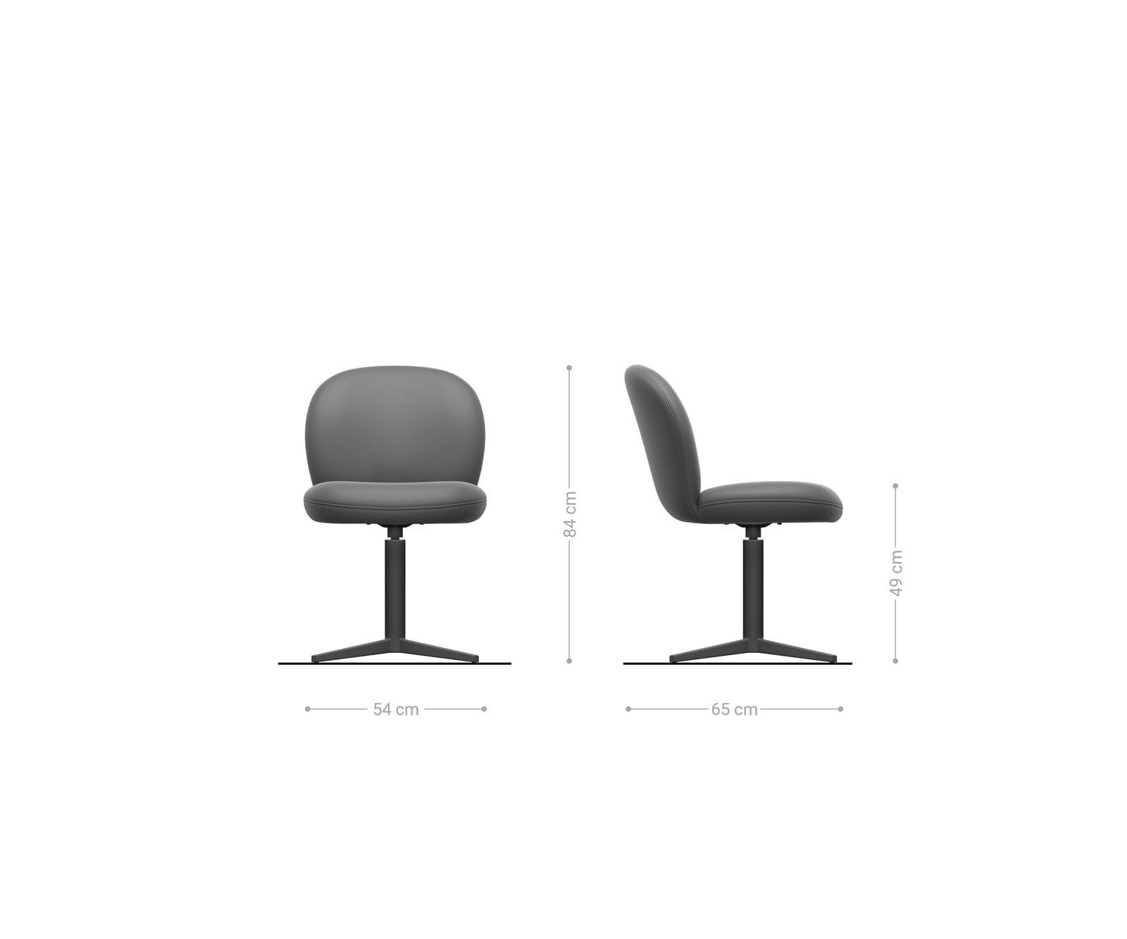 Draaistoel Nube-Flex koord zilver grijs kruispoot zwart 360° draaibaar pocketveer kern 6