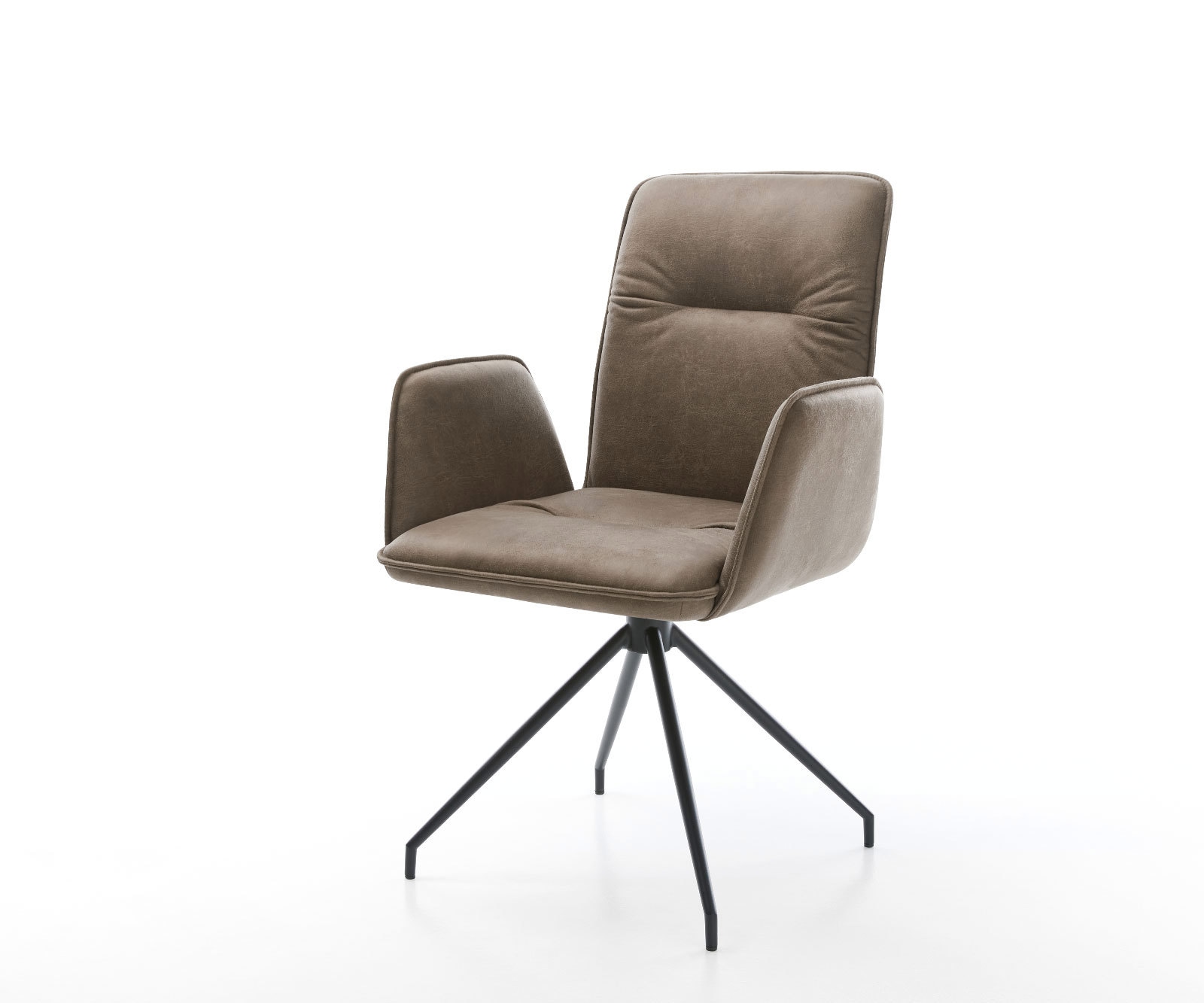 Draaistoel Vinja-Flex taupe vintage kruisframe conisch zwart 180° draaibaar Draaistoel Vinja-Flex taupe vintage kruisframe conisch zwart 180° draaibaar