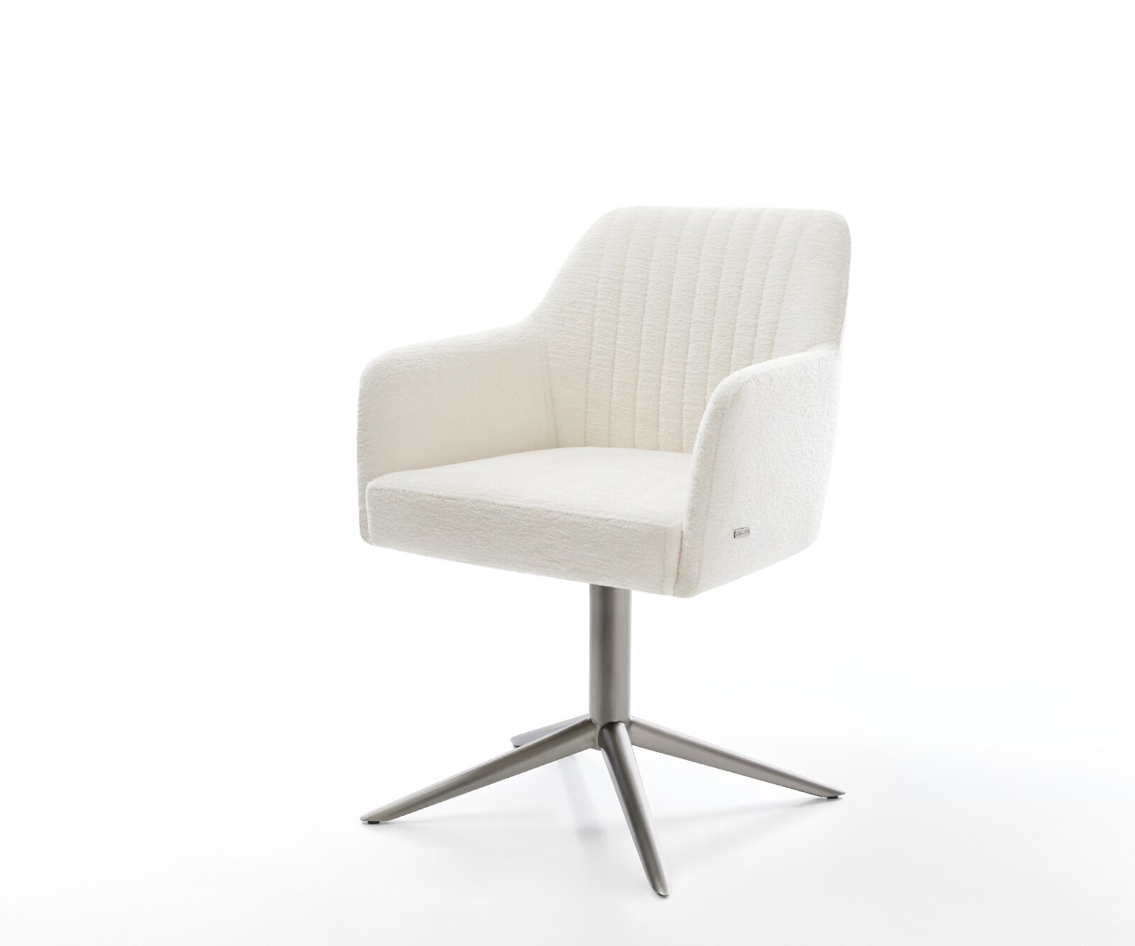 Draaistoel Greg-Flex bouclé zacht beige kruispoot grafiet 360° draaibaar rocker-functie pocketveer kern 1