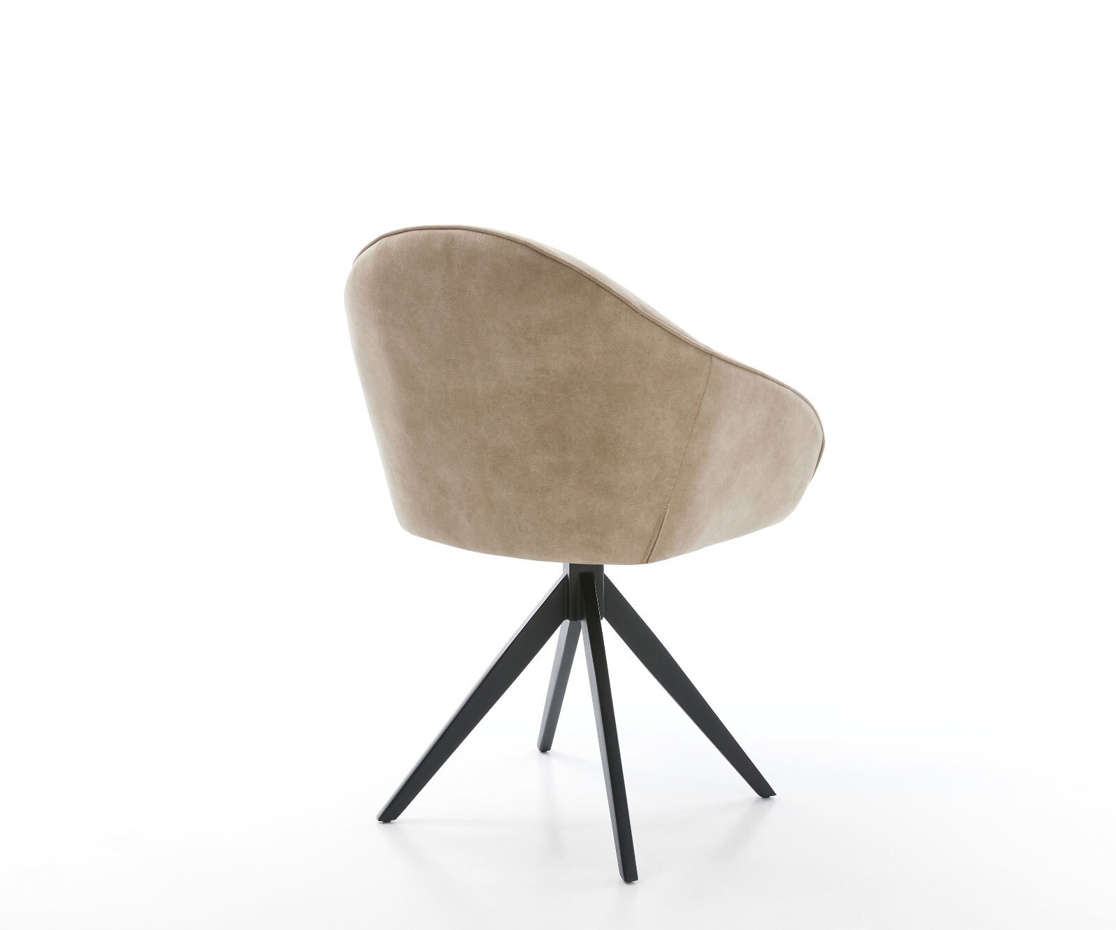 Eetkamerstoel Gaio-Flex microvelours beige vintage kruisframe hoekig zwart 4