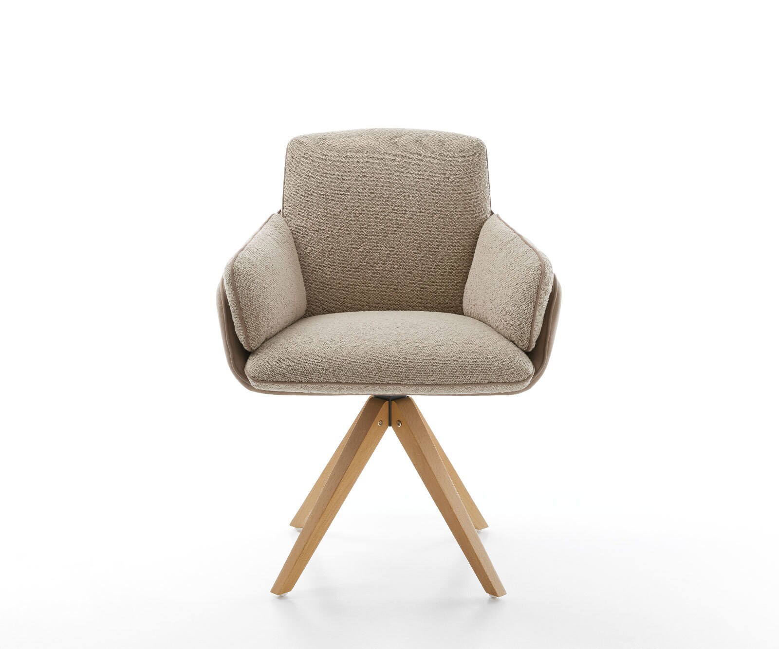 Draaistoel Luan-Flex met armleuning materiaalmix mud houten frame hoekig natuur 180° draaibaar 1 Draaistoel Luan-Flex met armleuning materiaalmix mud houten frame hoekig natuur 180° draaibaar 1