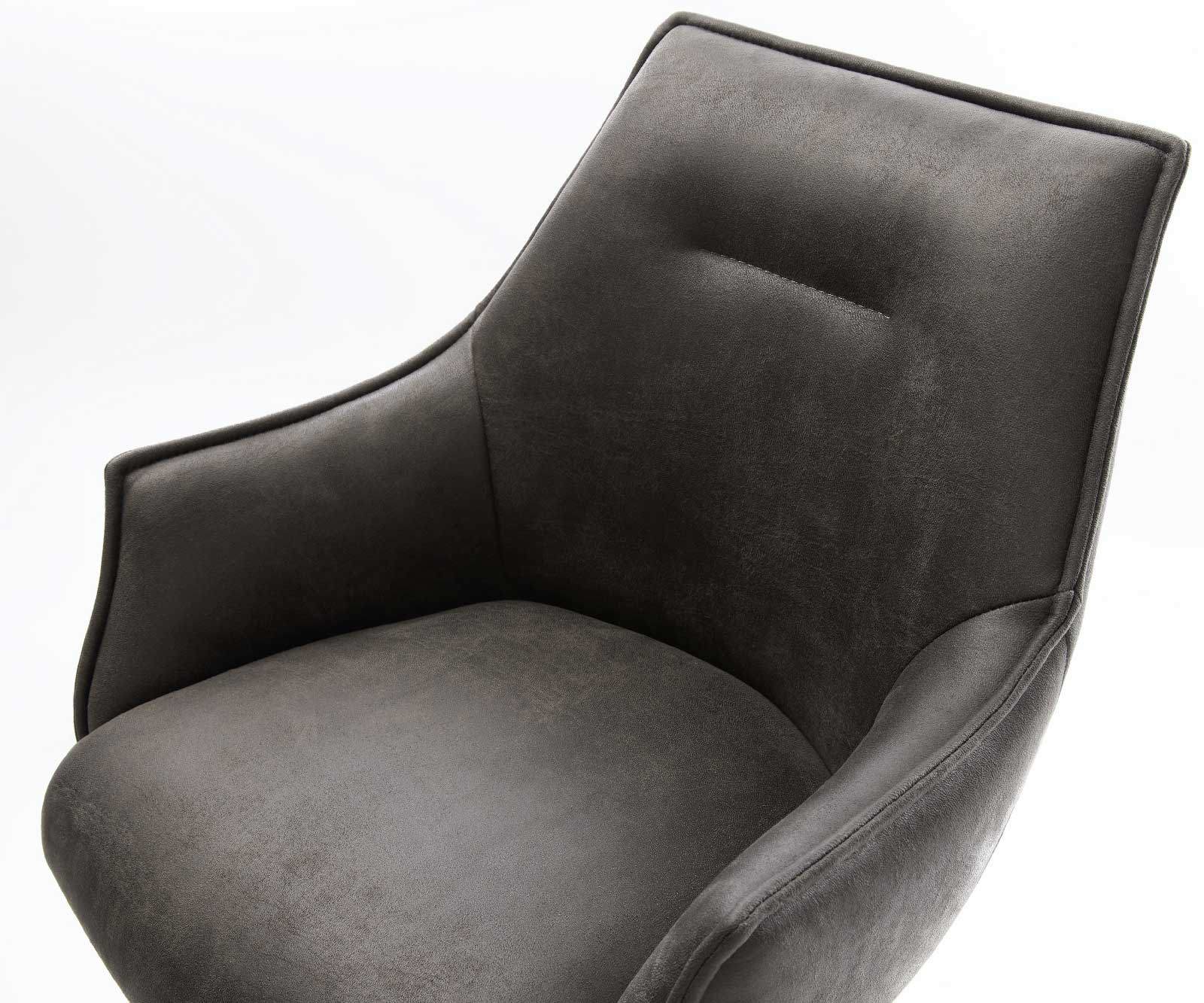 Barstoel Alja-Flex microvezel antraciet vintage sledeframe roestvrij staal pocketvering 3
