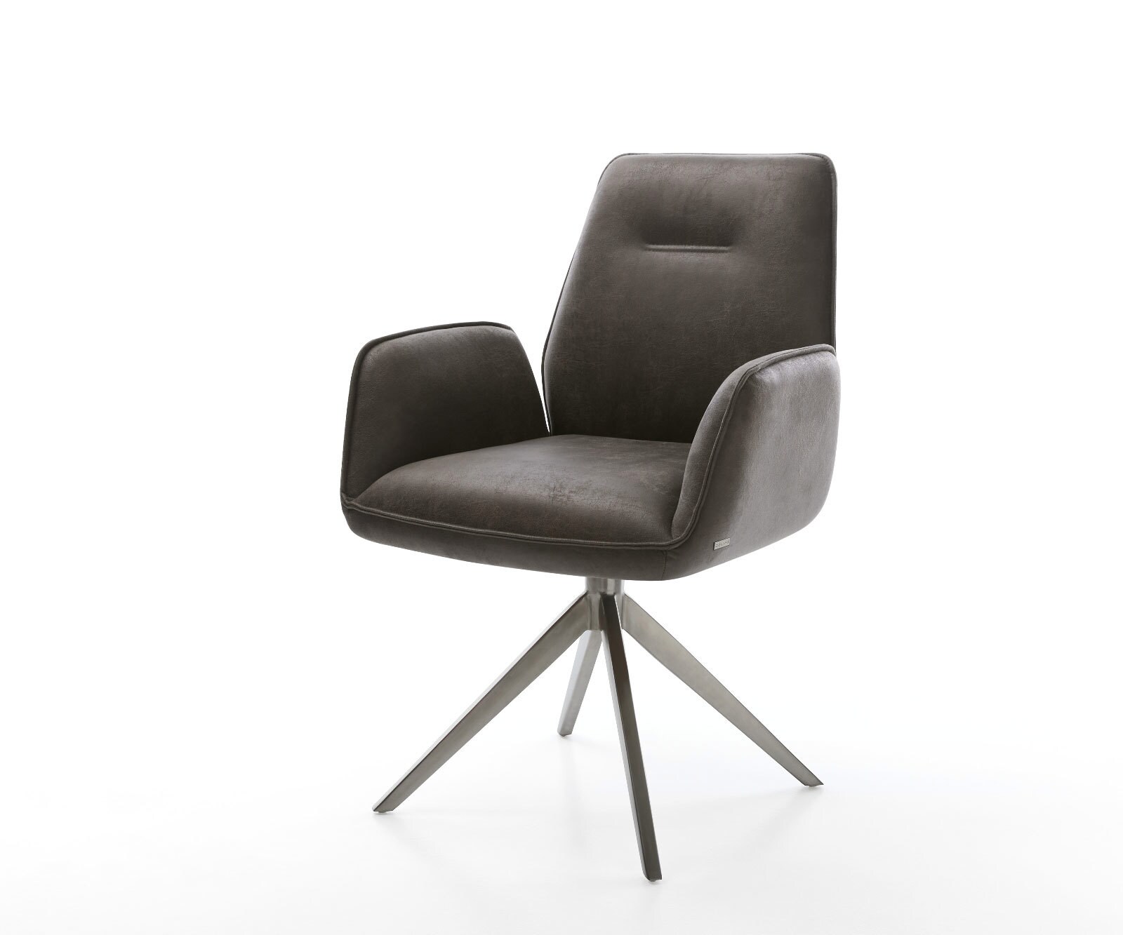 Draaistoel Zoa-Flex microvelours antraciet vintage kruisframe breed grafiet 360° draaibaar rocker-functie pocketveer kern 1