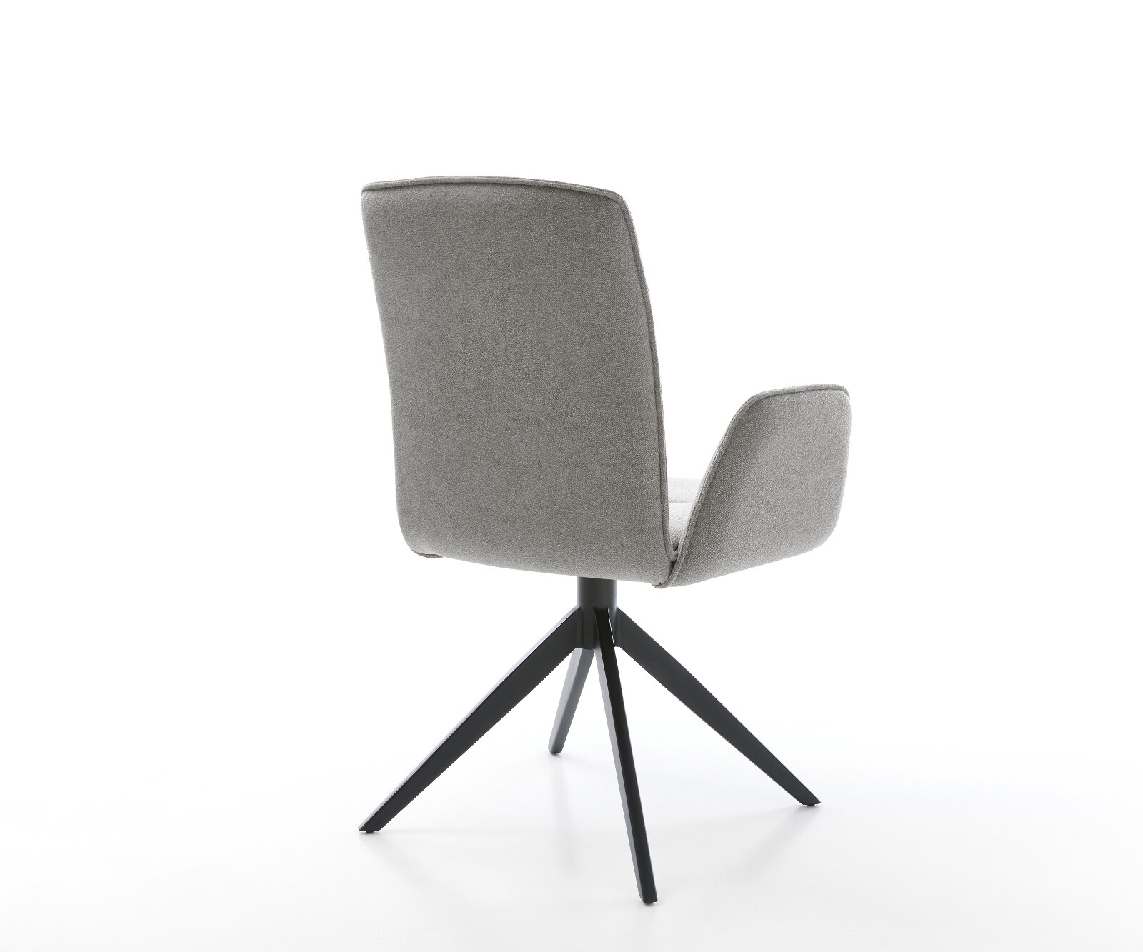 Draaistoel Vinja-Flex zachte stof met structuur grijs kruisframe breed zwart 360° draaibaar rocker-functie 5