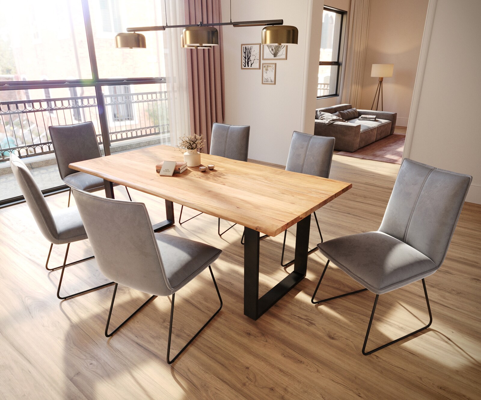 Eetkamerstoel Lelio-Flex fluweel grijs slipframe zwart pocketveer kern 3 Eetkamerstoel Lelio-Flex fluweel grijs slipframe zwart pocketveer kern 3