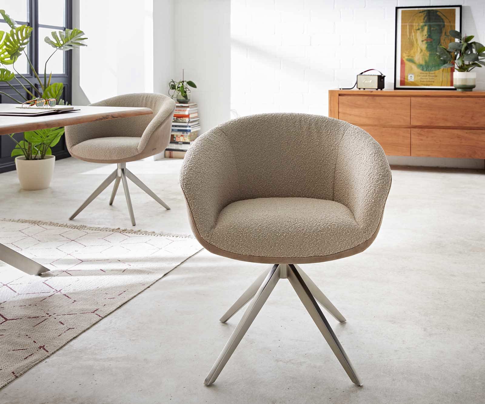 Draaistoel Vinka-Flex met armleuning materiaalmix mud kruisframe breed roestvrij staal 360° draaibaar pocketveer kern 1 Draaistoel Vinka-Flex met armleuning materiaalmix mud kruisframe breed roestvrij staal 360° draaibaar pocketveer kern 1