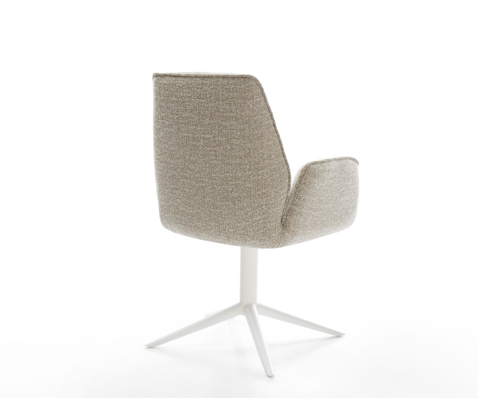 Draaistoel Zoa-Flex geweven stof beige kruispoot wit 360° draaibaar rocker-functie pocketveer kern 4