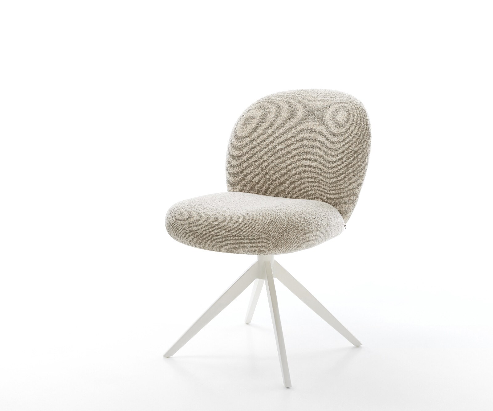 Draaistoel Nube-Flex geweven stof beige kruisframe breed wit 360° draaibaar rocker-functie pocketveer kern 1