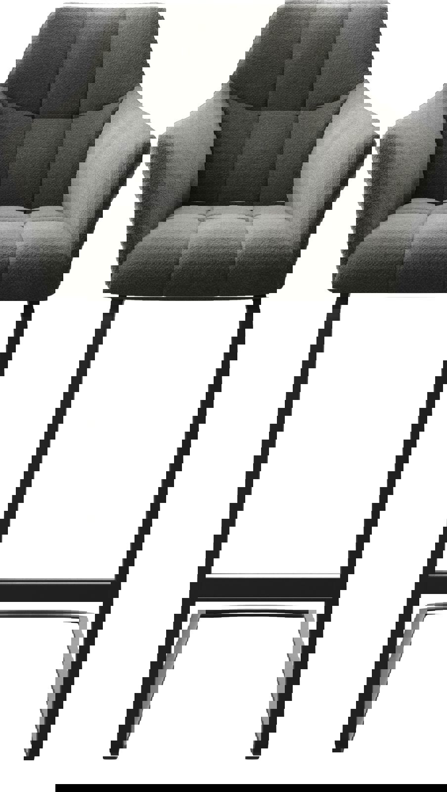 Barstoel Yulo-Flex structuurstof antraciet sledestoel vlak metaal 4