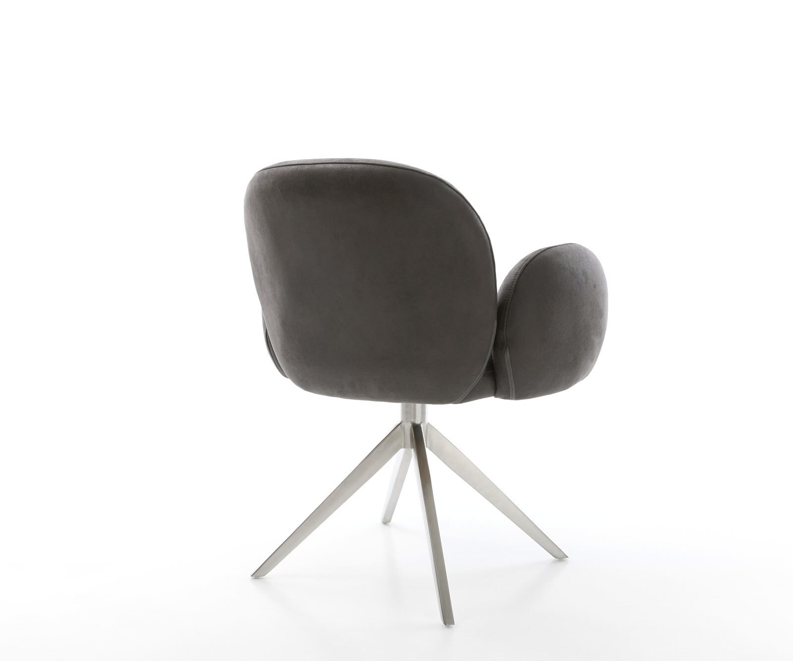 Draaistoel Nube-Flex microvelours antraciet vintage kruisframe breed roestvrij staal 360° draaibaar rocker-functie pocketveer kern 4