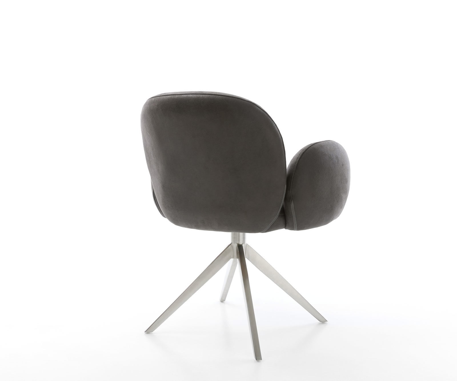 Draaistoel Nube-Flex microvelours antraciet vintage kruisframe breed roestvrij staal 360° draaibaar rocker-functie pocketveer kern 4 Draaistoel Nube-Flex microvelours antraciet vintage kruisframe breed roestvrij staal 360° draaibaar rocker-functie pocketveer kern 4