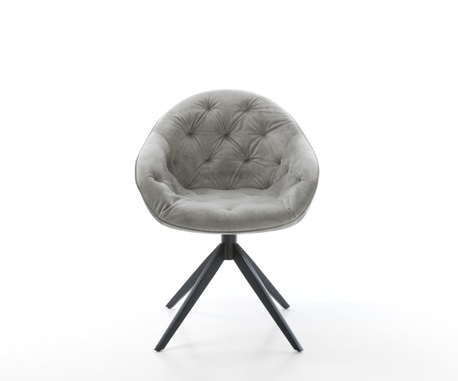 Draaistoel Gaio-Flex fluweel grijs kruisframe breed zwart 360° draaibaar rocker-functie 1 Draaistoel Gaio-Flex fluweel grijs kruisframe breed zwart 360° draaibaar rocker-functie 1