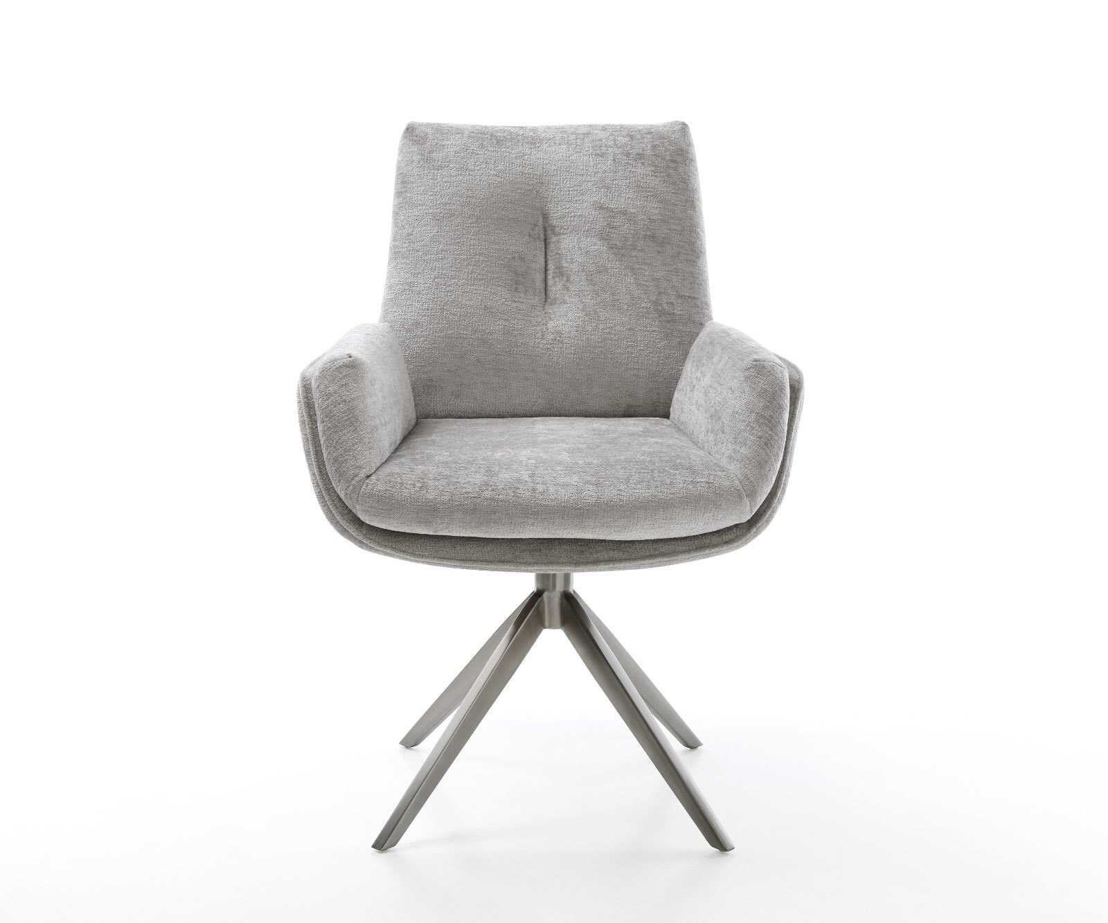 Draaistoel Clea-Flex chenille zilver grijs kruisframe breed grafiet 360° draaibaar rocker-functie 2